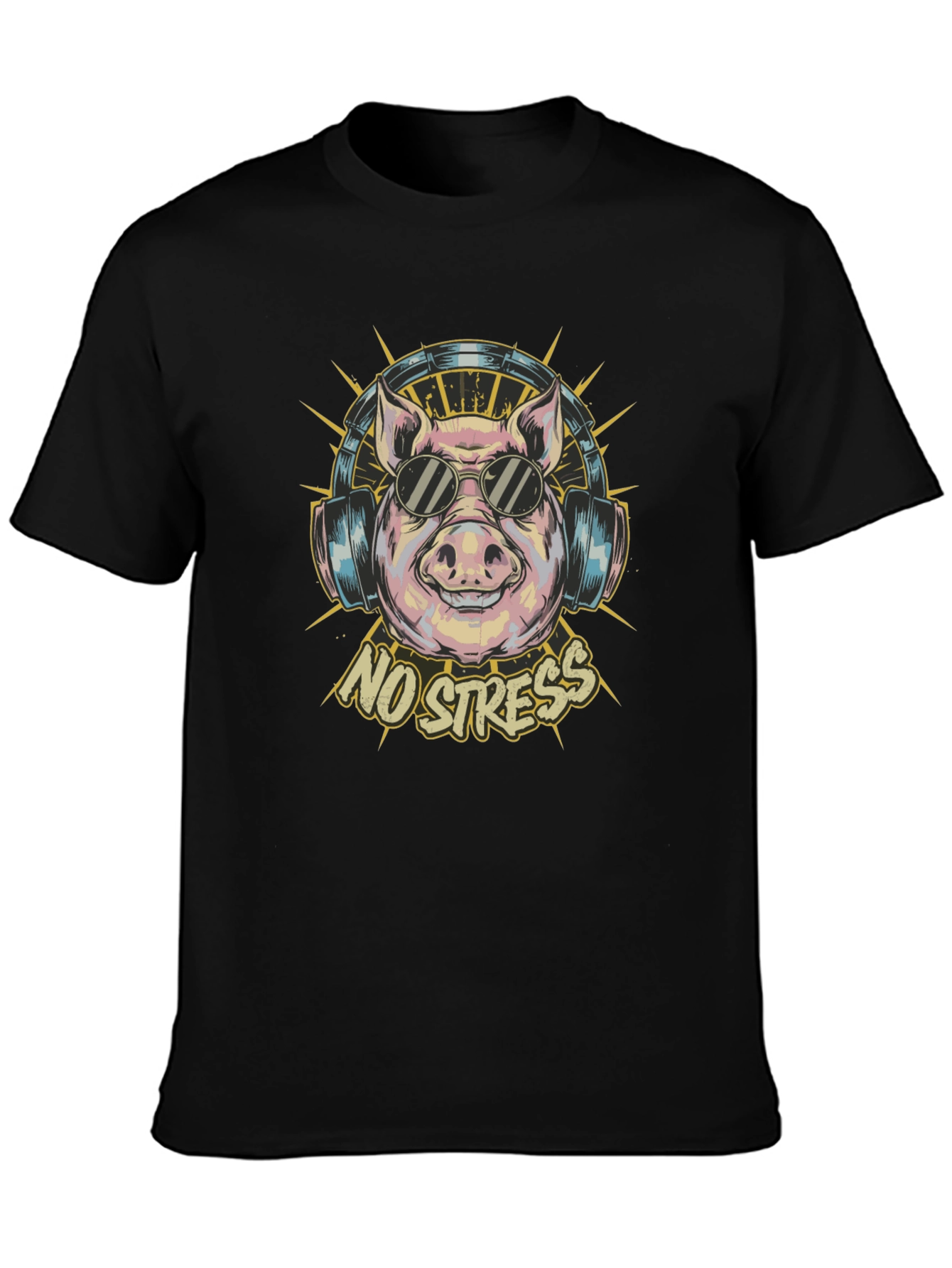 No Stress Pig T-Shirt - Relaxed Vibes