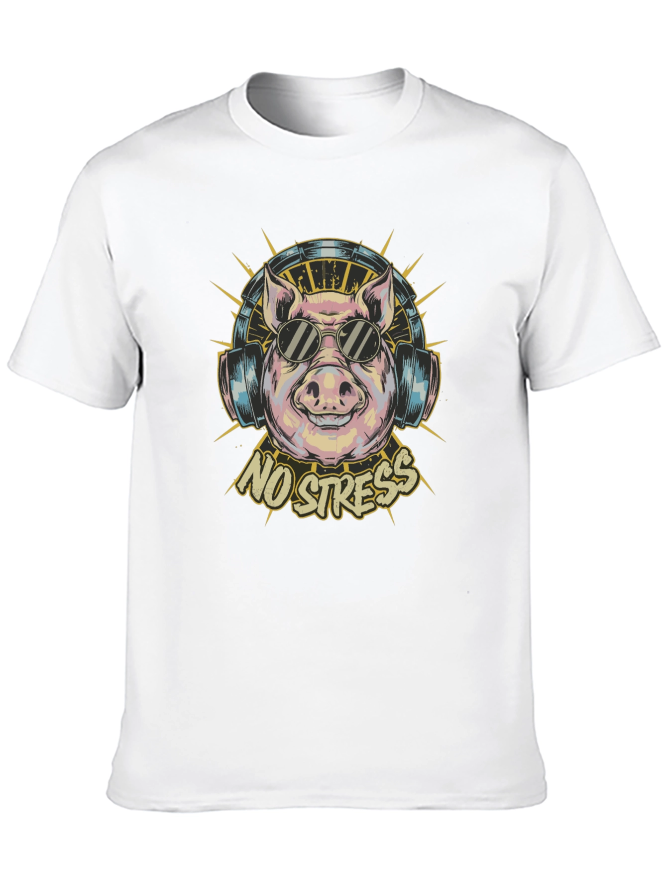 No Stress Pig T-Shirt - Relaxed Vibes