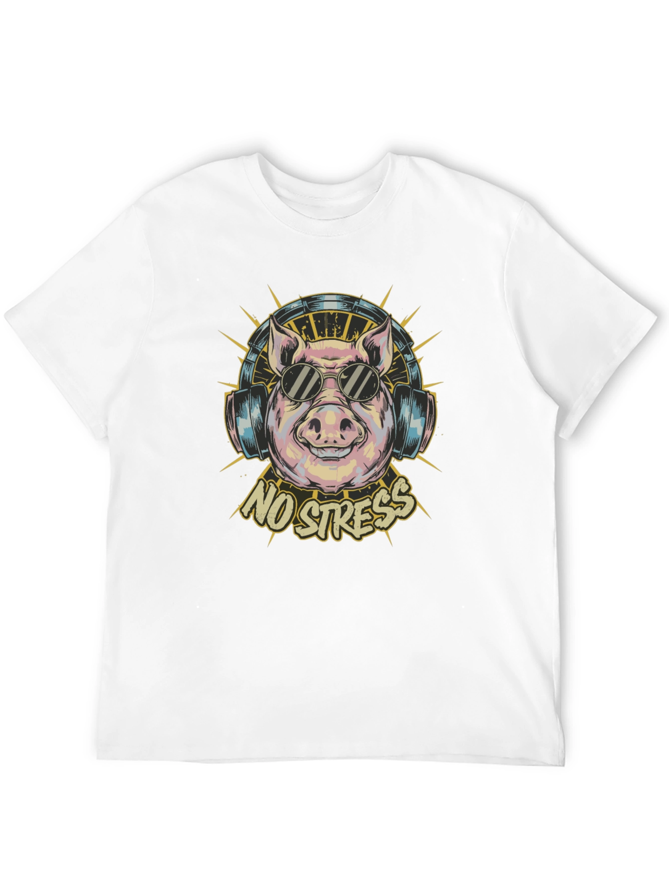 No Stress Pig T-Shirt - Relaxed Vibes