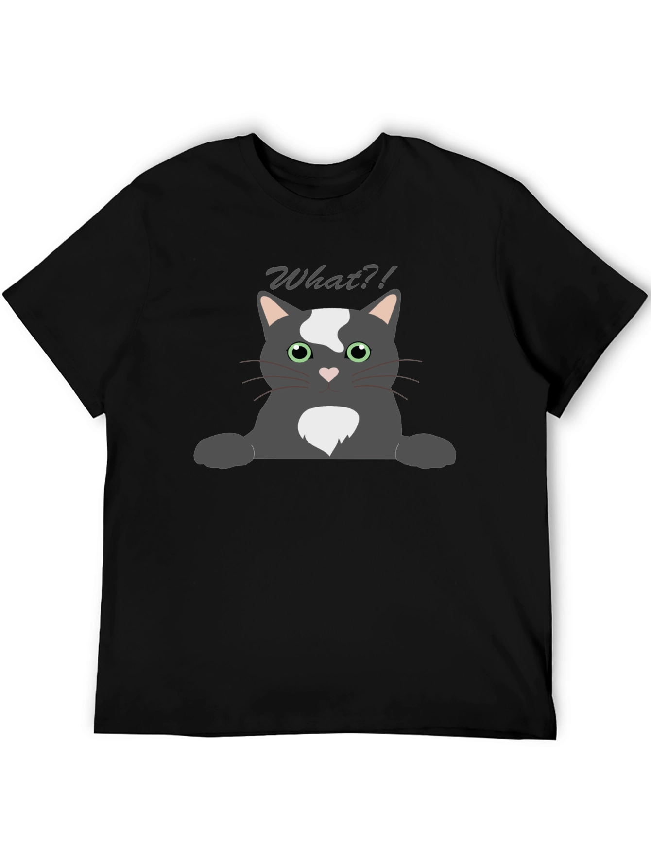 Funny What?! Cat Graphic T-Shirt