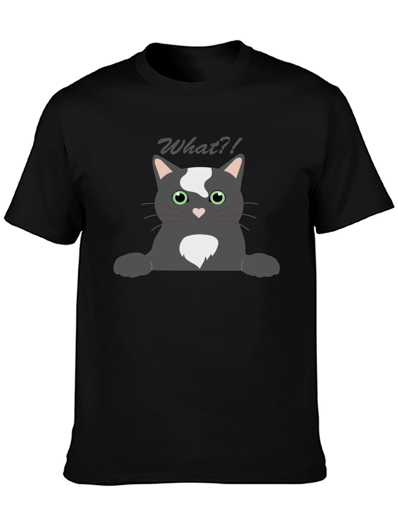 Funny What?! Cat Graphic T-Shirt