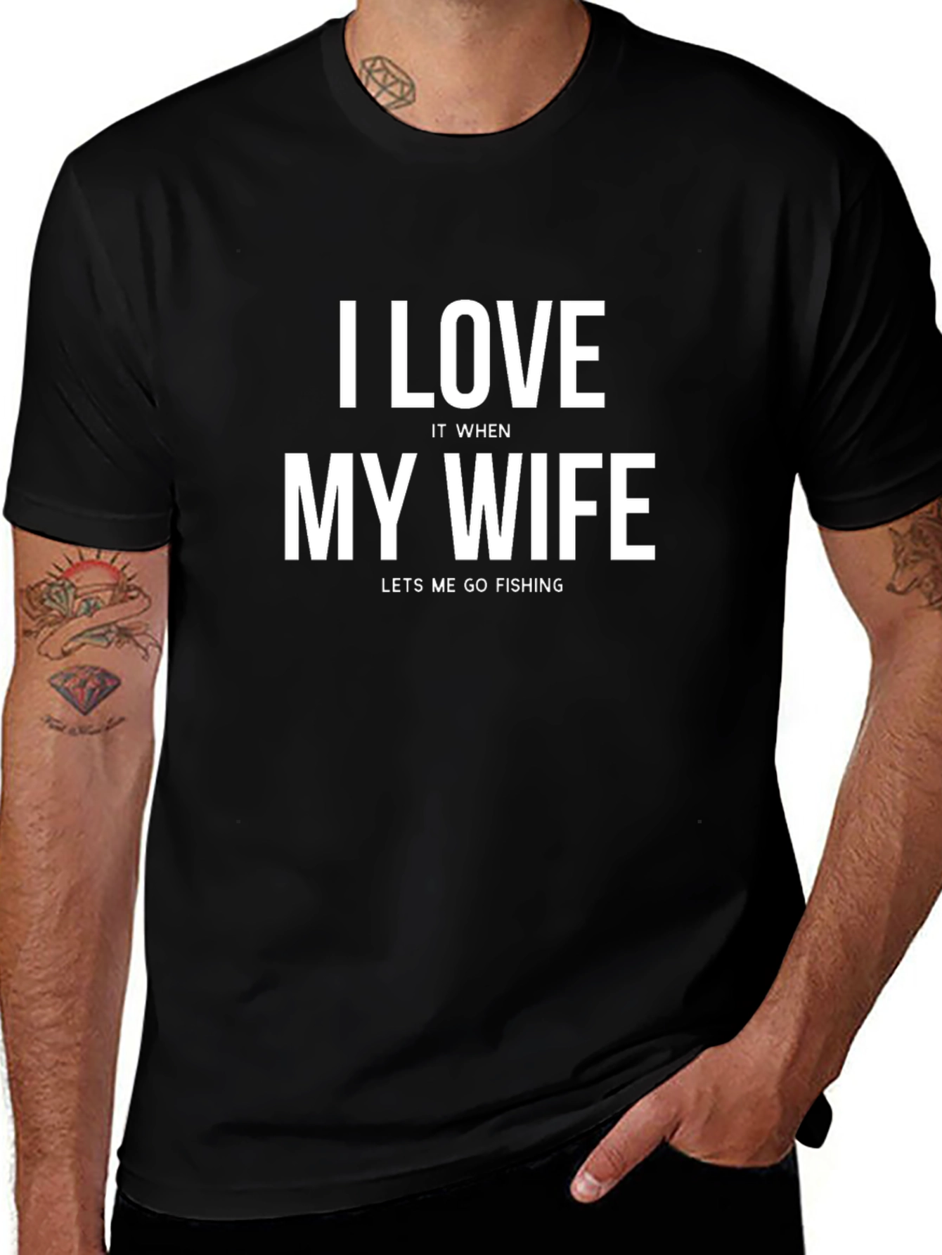 I Love My Wife Funny Fishing T-Shirt
