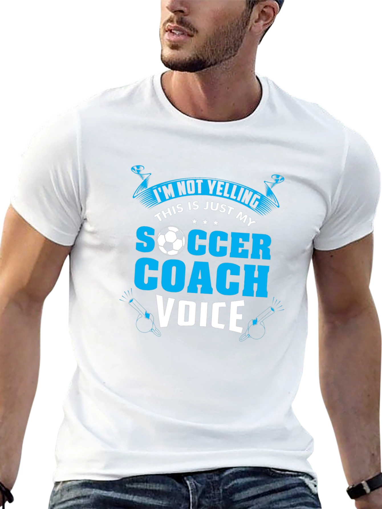 Soccer Coach T-Shirt: Im Not Yelling!