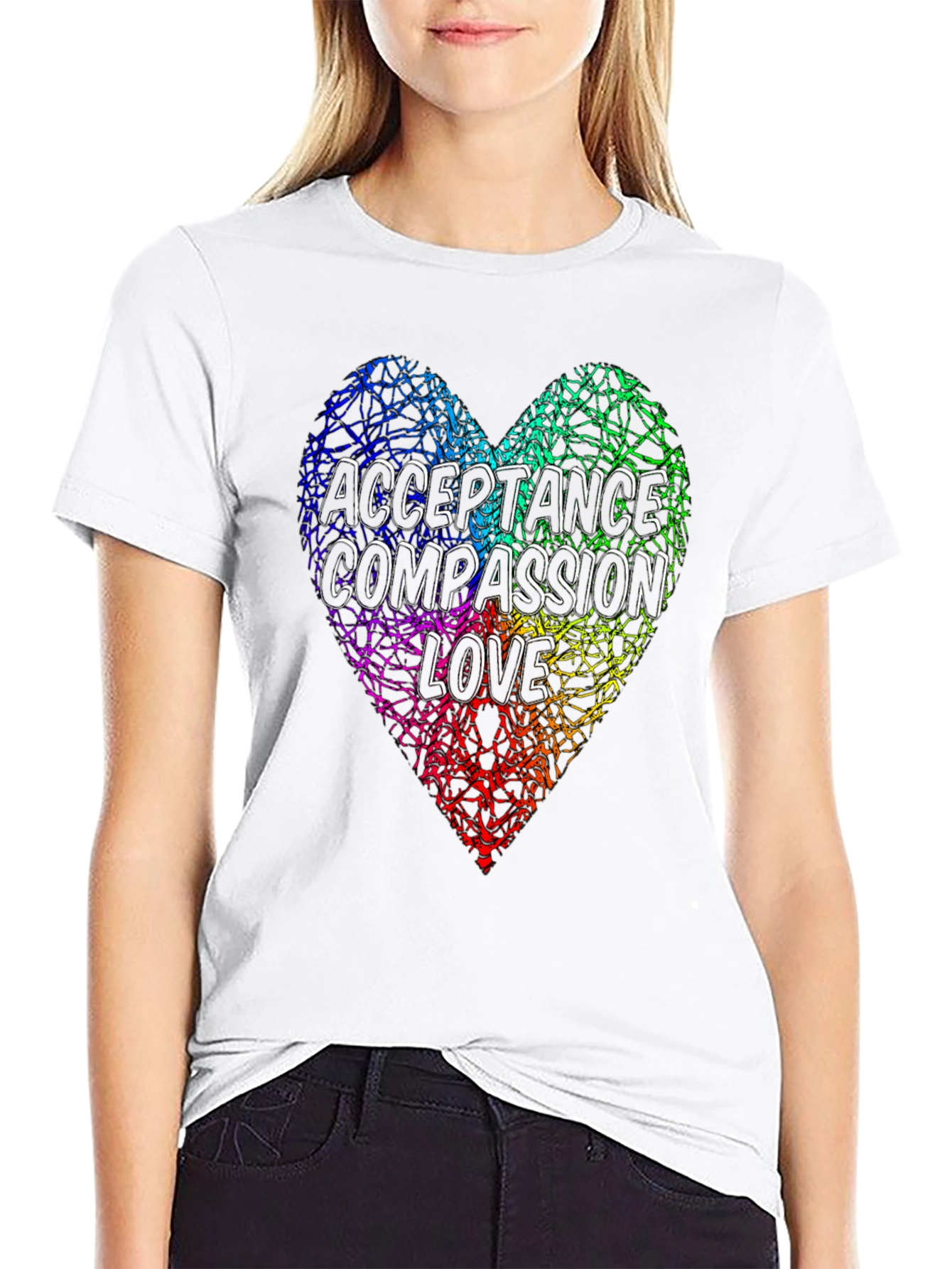 Acceptance Compassion Love Heart Graphic Tee