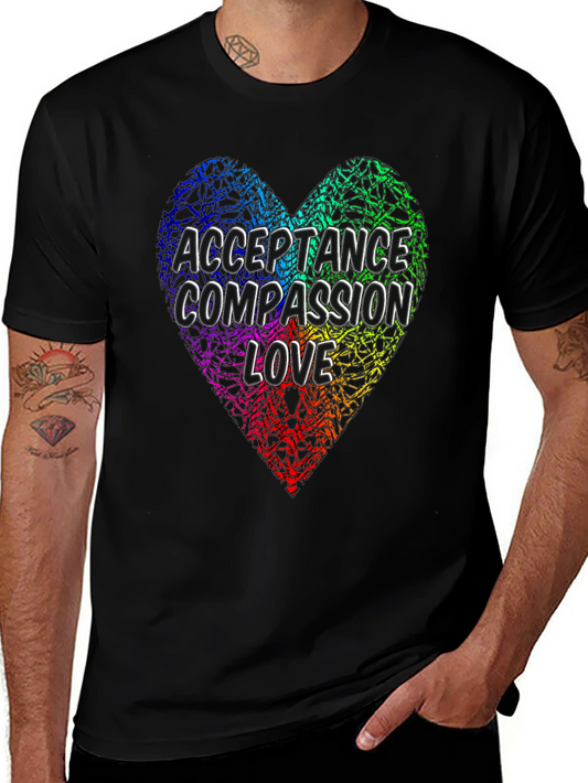 Acceptance Compassion Love Heart Graphic Tee