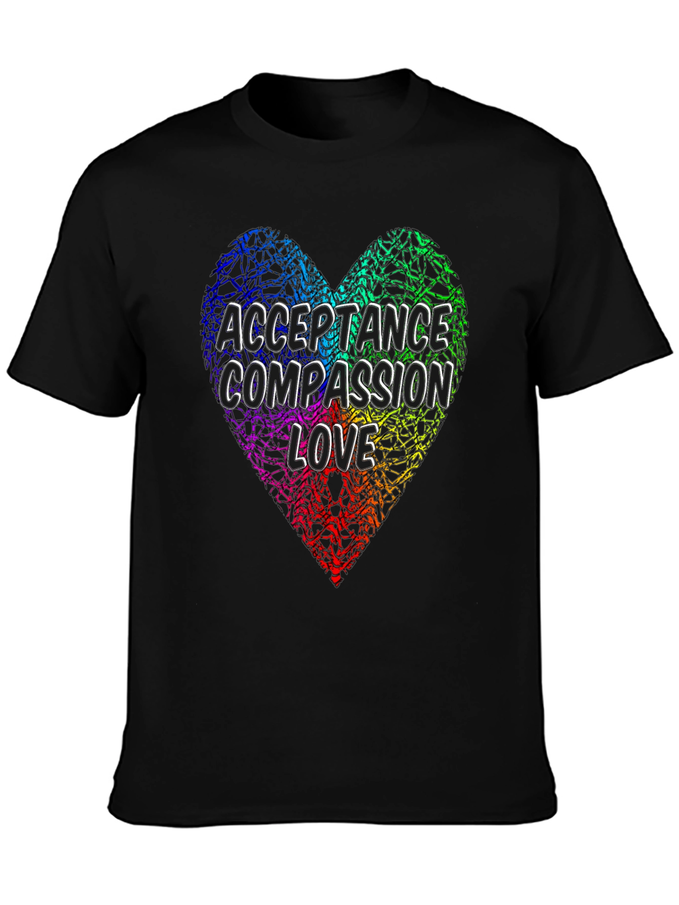 Acceptance Compassion Love Heart Graphic Tee