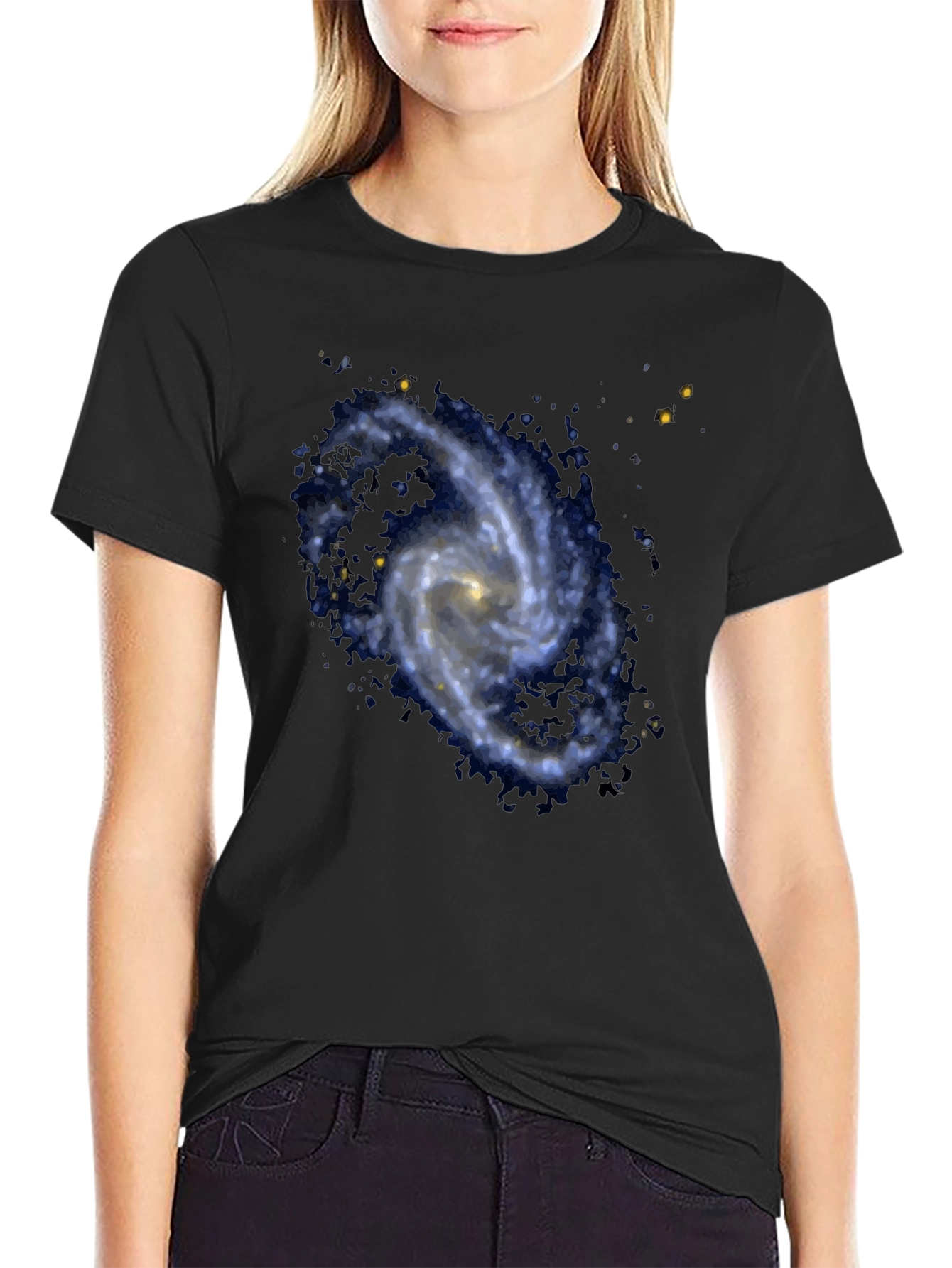 Galaxy Print Black T-Shirt
