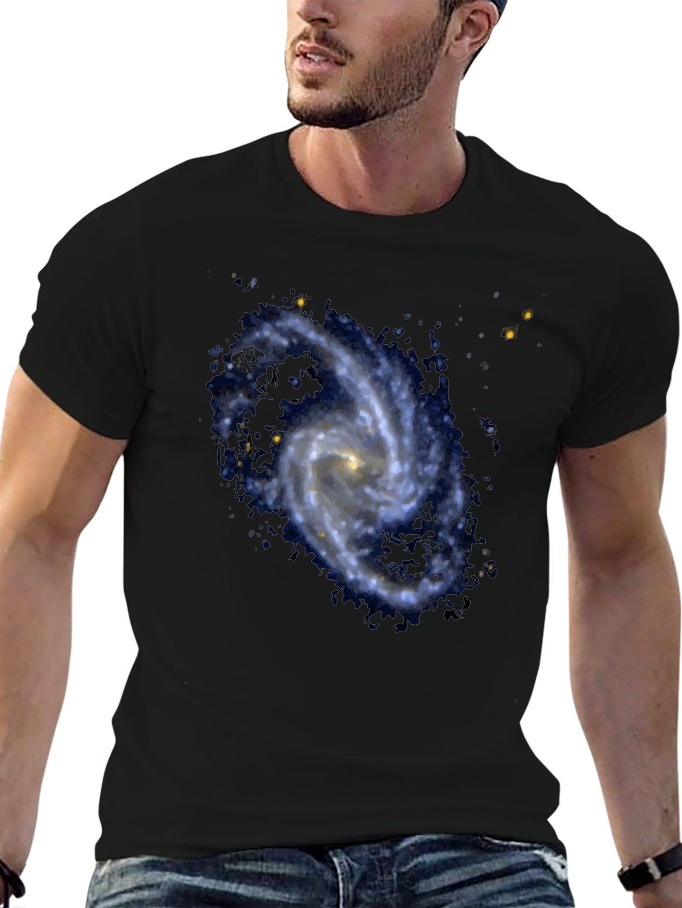 Galaxy Print Black T-Shirt