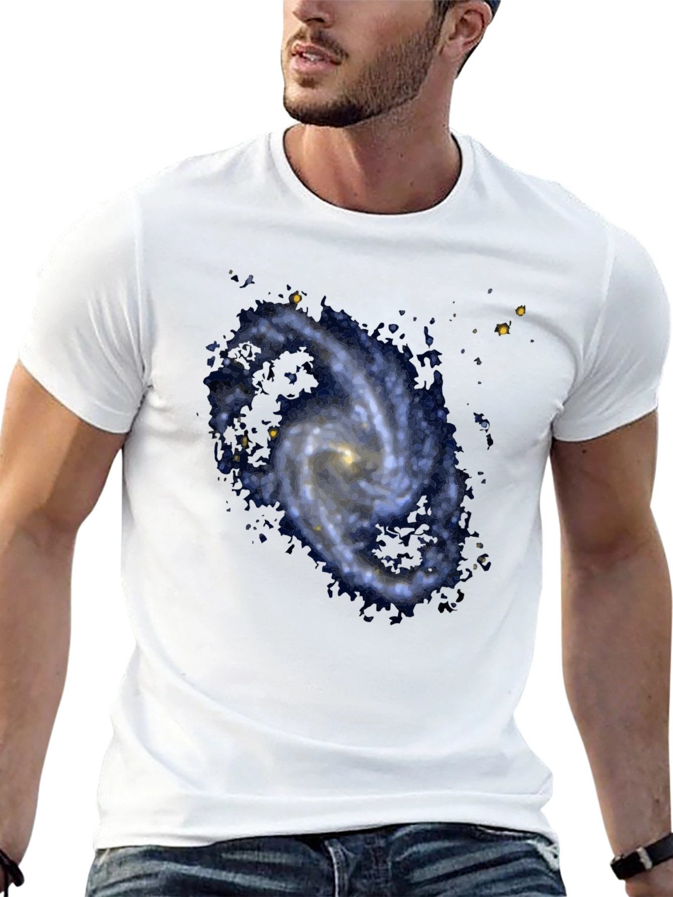 Galaxy Print Black T-Shirt