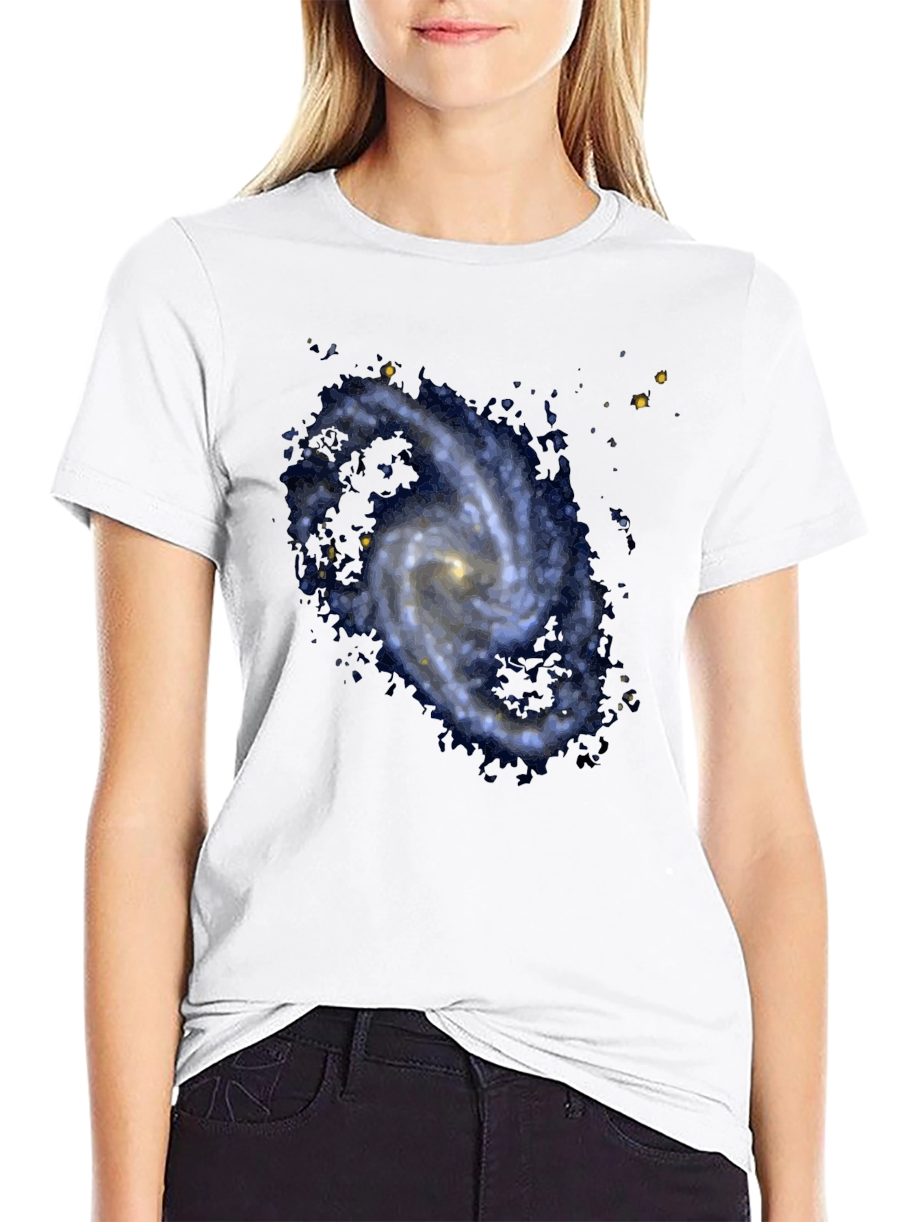 Galaxy Print Black T-Shirt