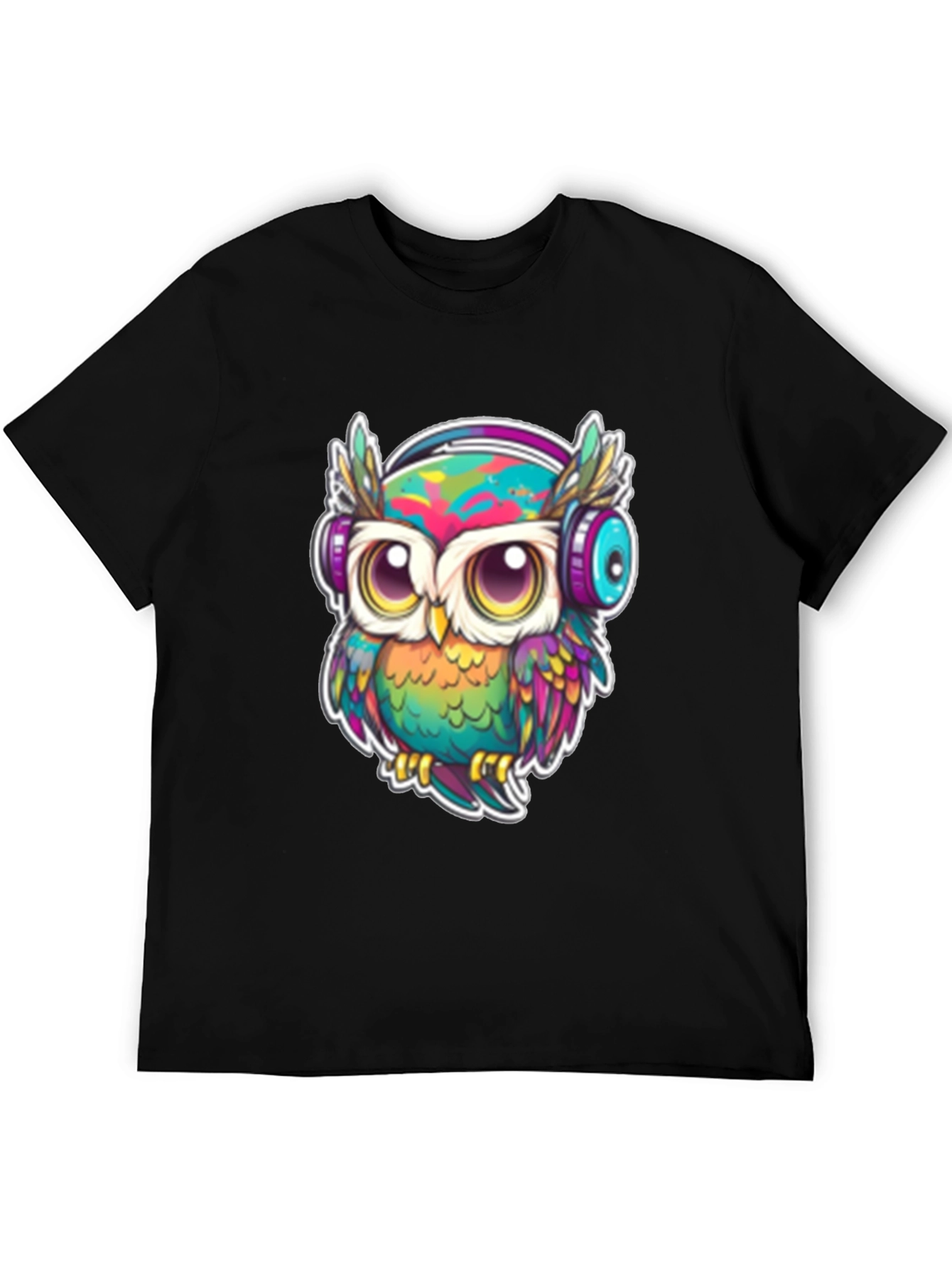 Owl with Headphones Graphic Tee