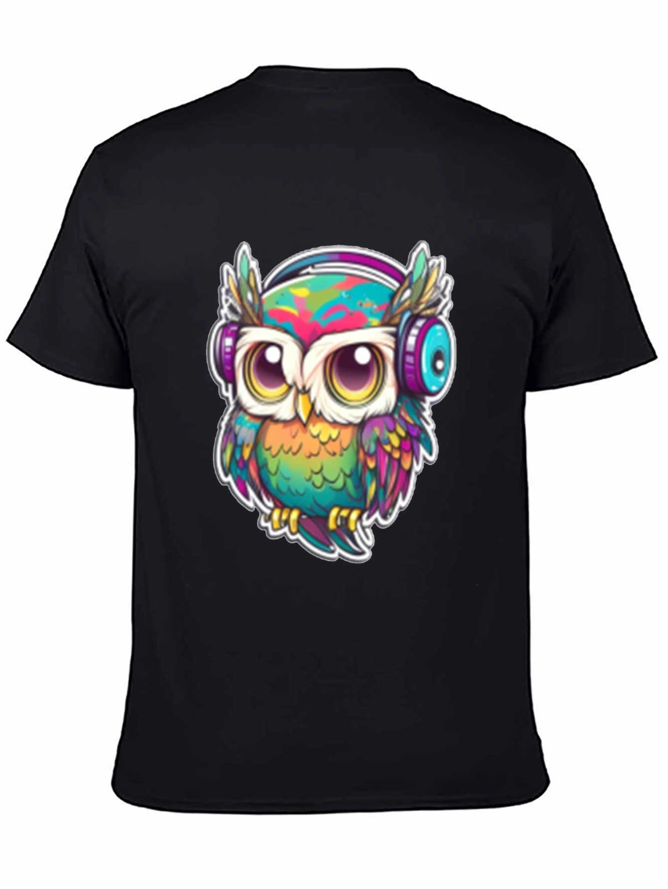 Owl with Headphones Graphic Tee