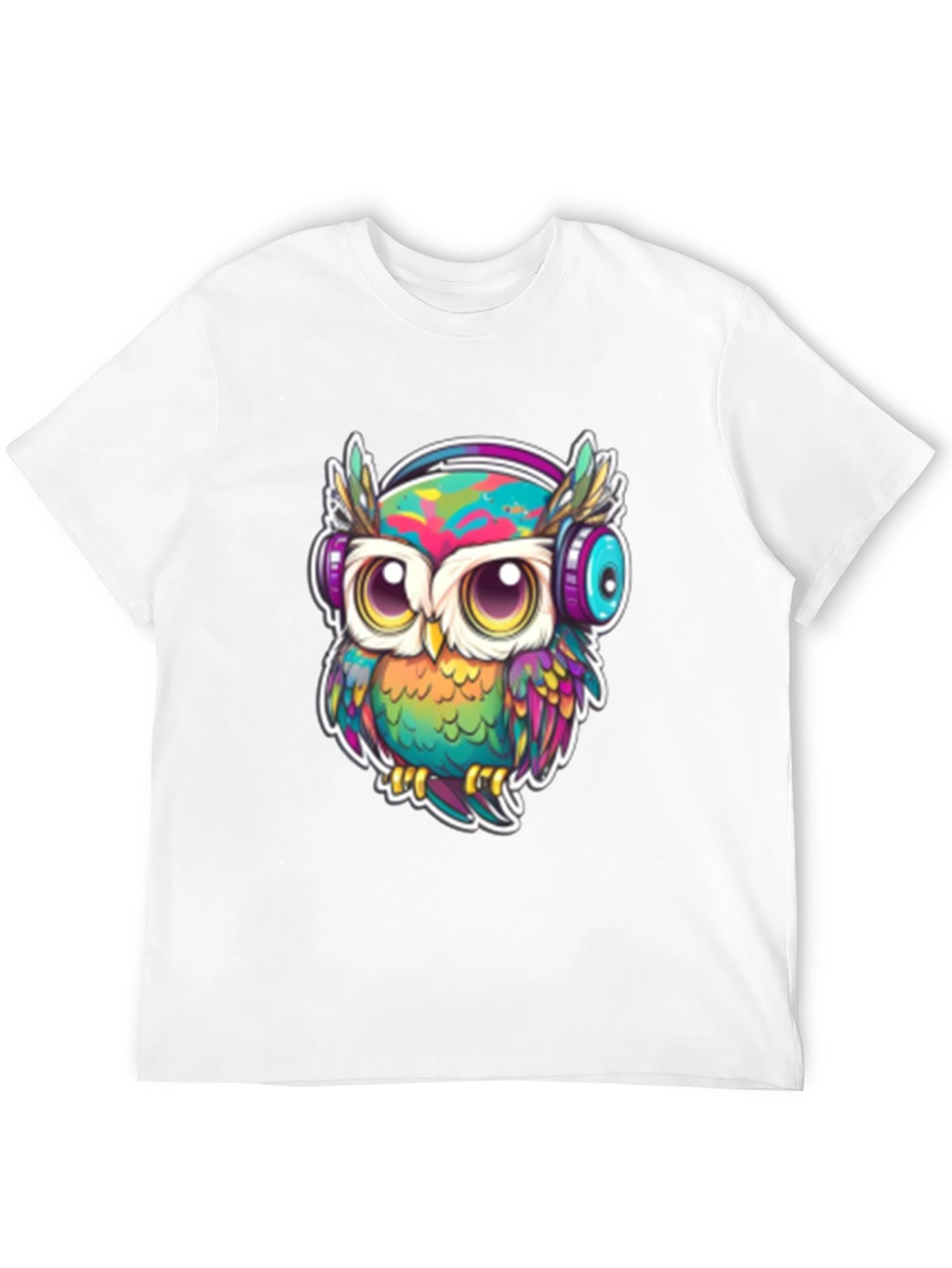 Owl with Headphones Graphic Tee