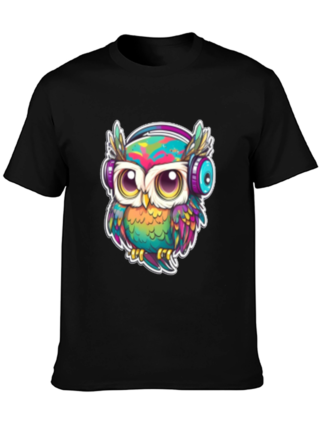 Owl with Headphones Graphic Tee