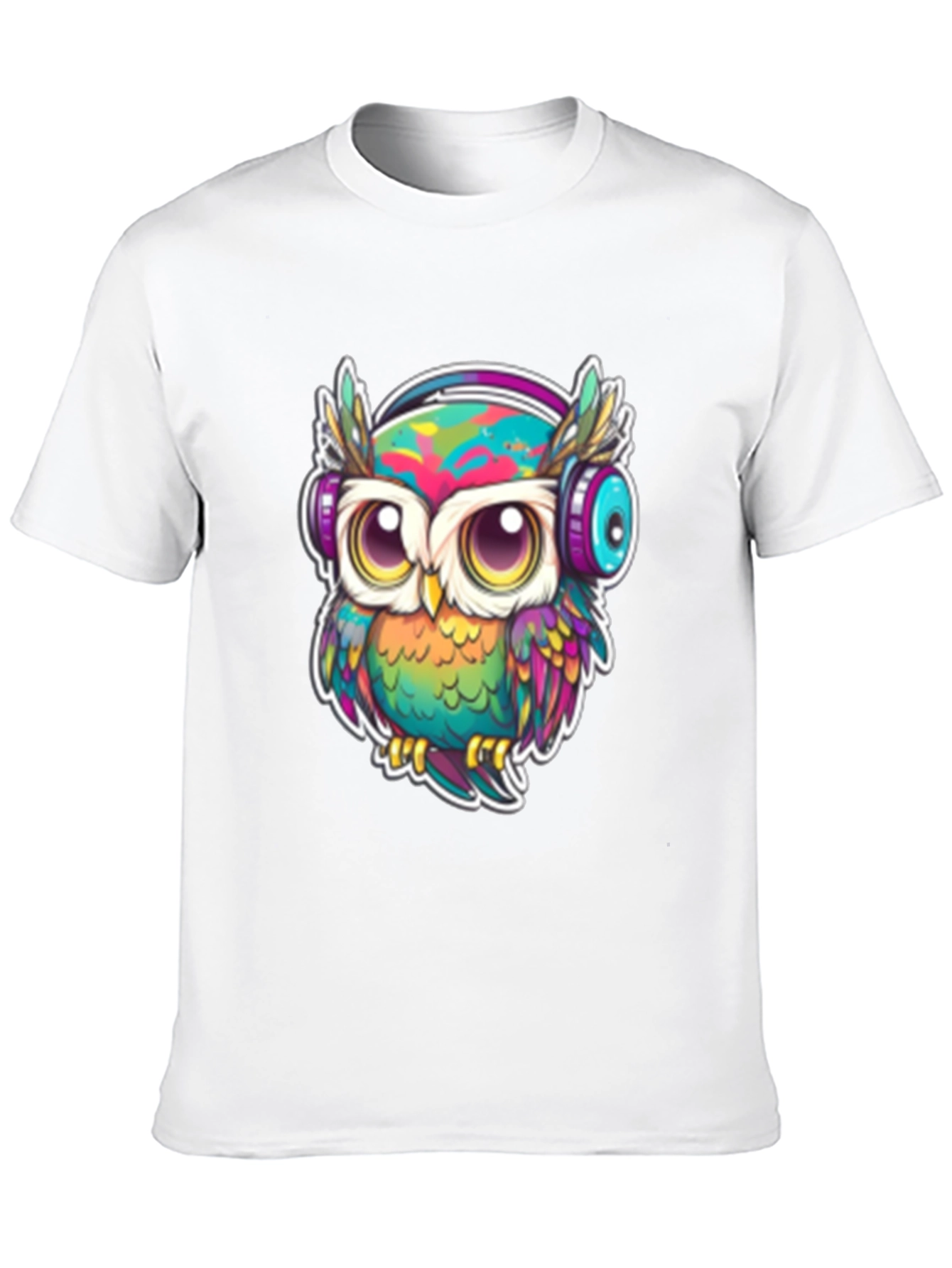 Owl with Headphones Graphic Tee