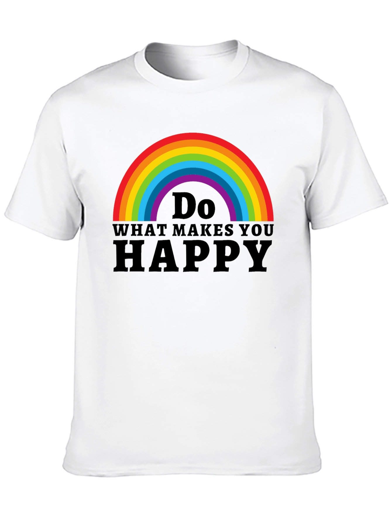 Rainbow Do What Makes You Happy Black T-Shirt