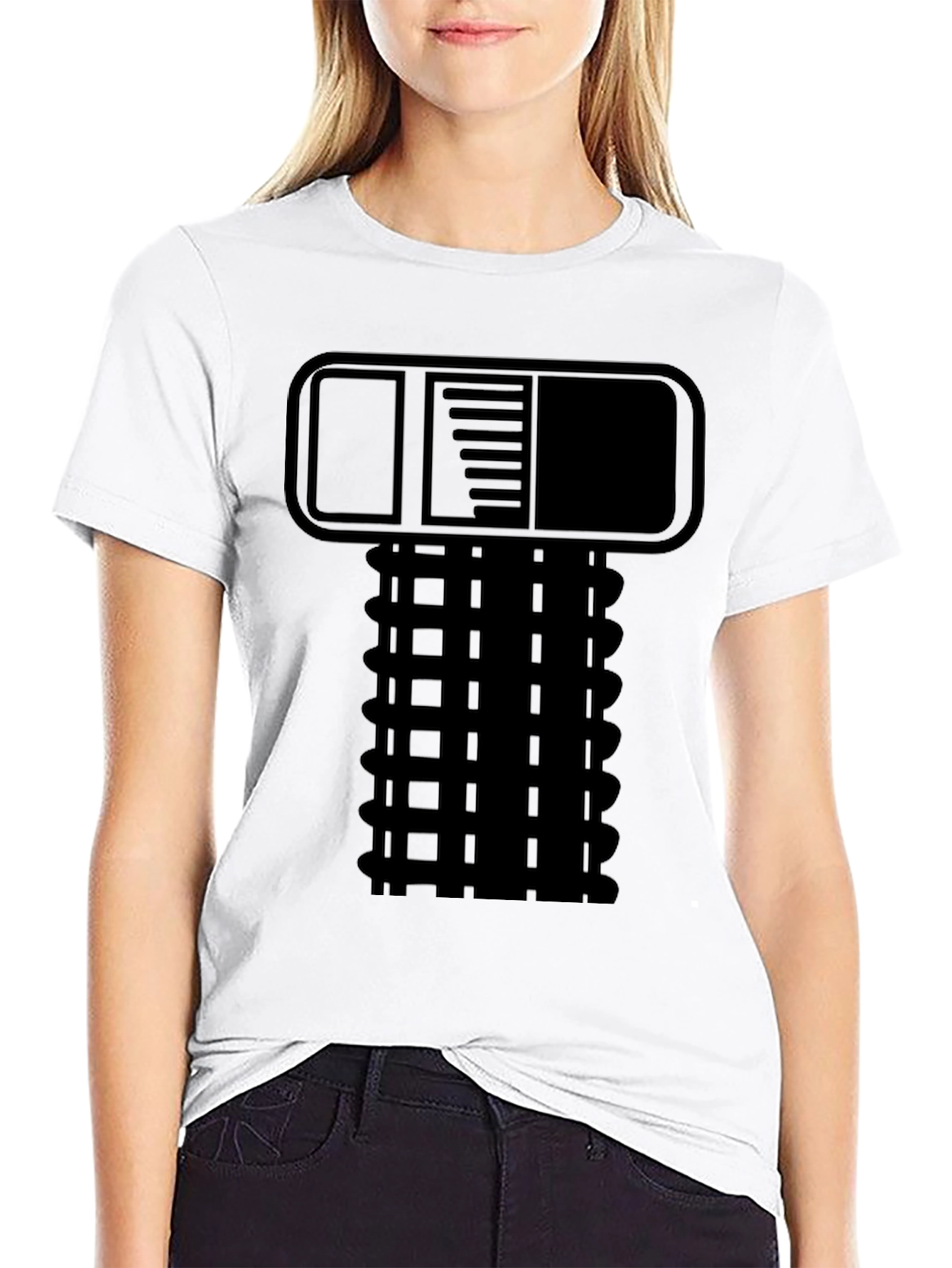 Retro Tech Graphic Tee - Black Novelty Shirt
