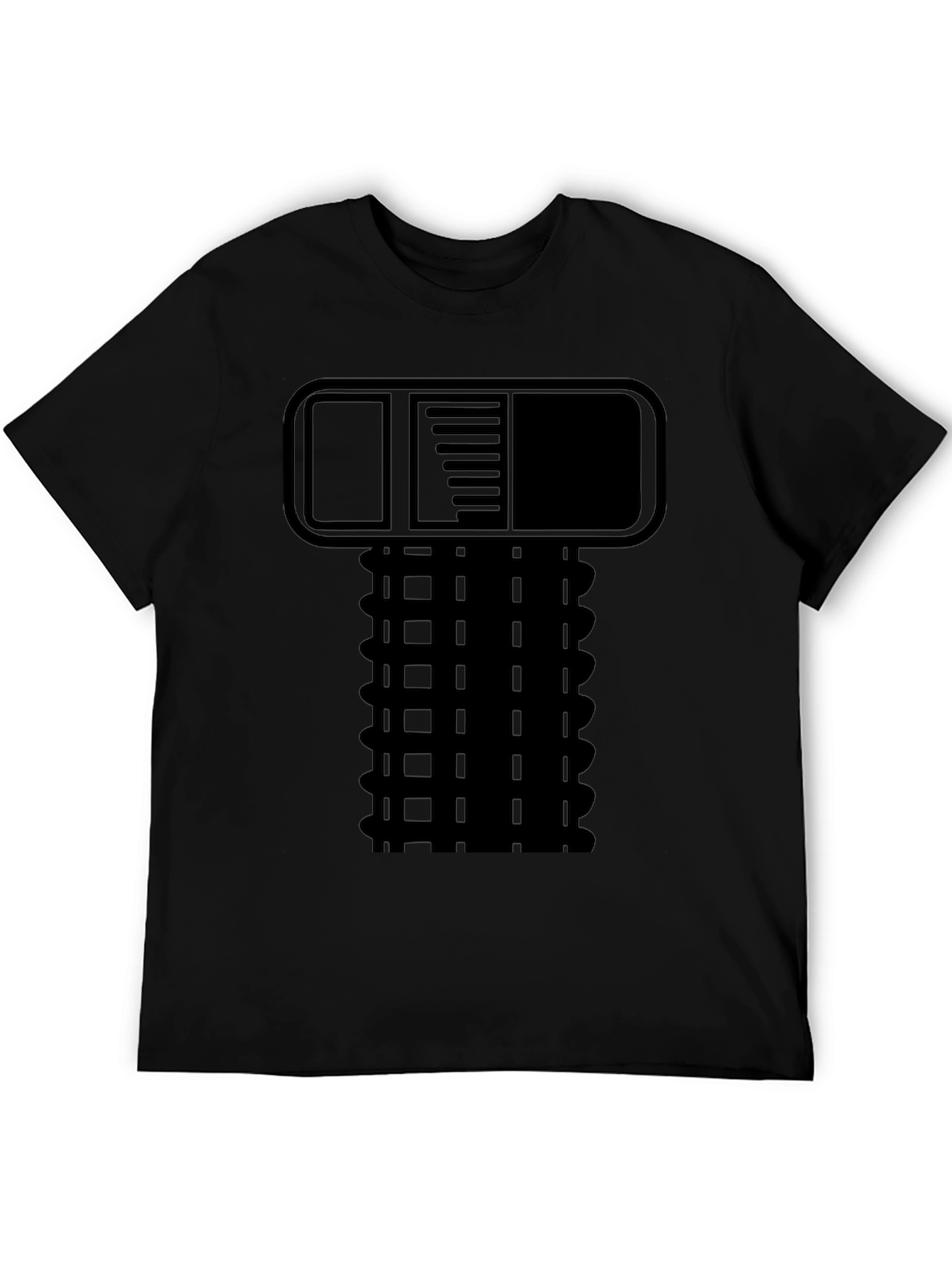 Retro Tech Graphic Tee - Black Novelty Shirt