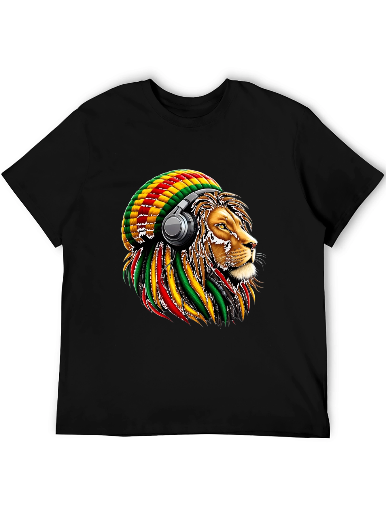 Rasta Lion Headphone T-Shirt