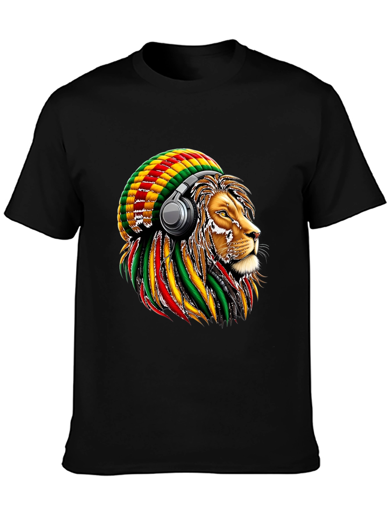 Rasta Lion Headphone T-Shirt