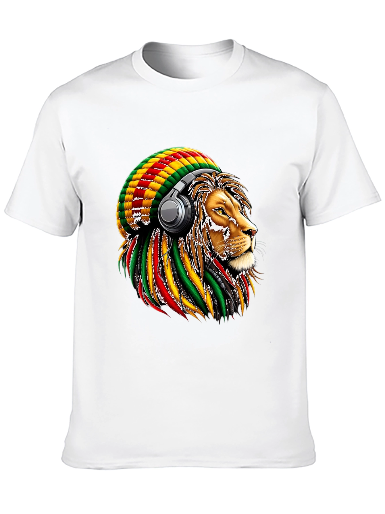 Rasta Lion Headphone T-Shirt