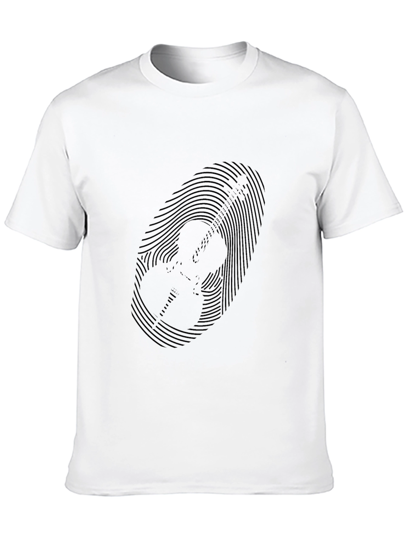 Black Guitar Fingerprint Graphic Tee