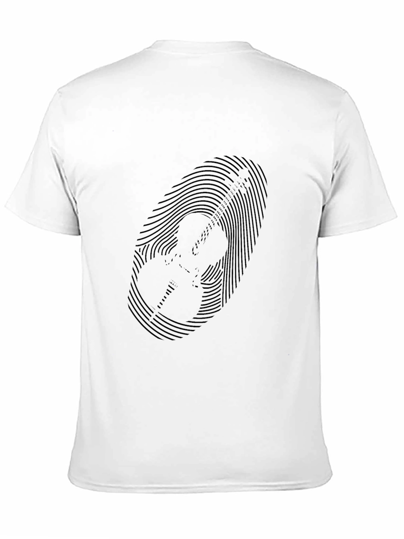 Black Guitar Fingerprint Graphic Tee