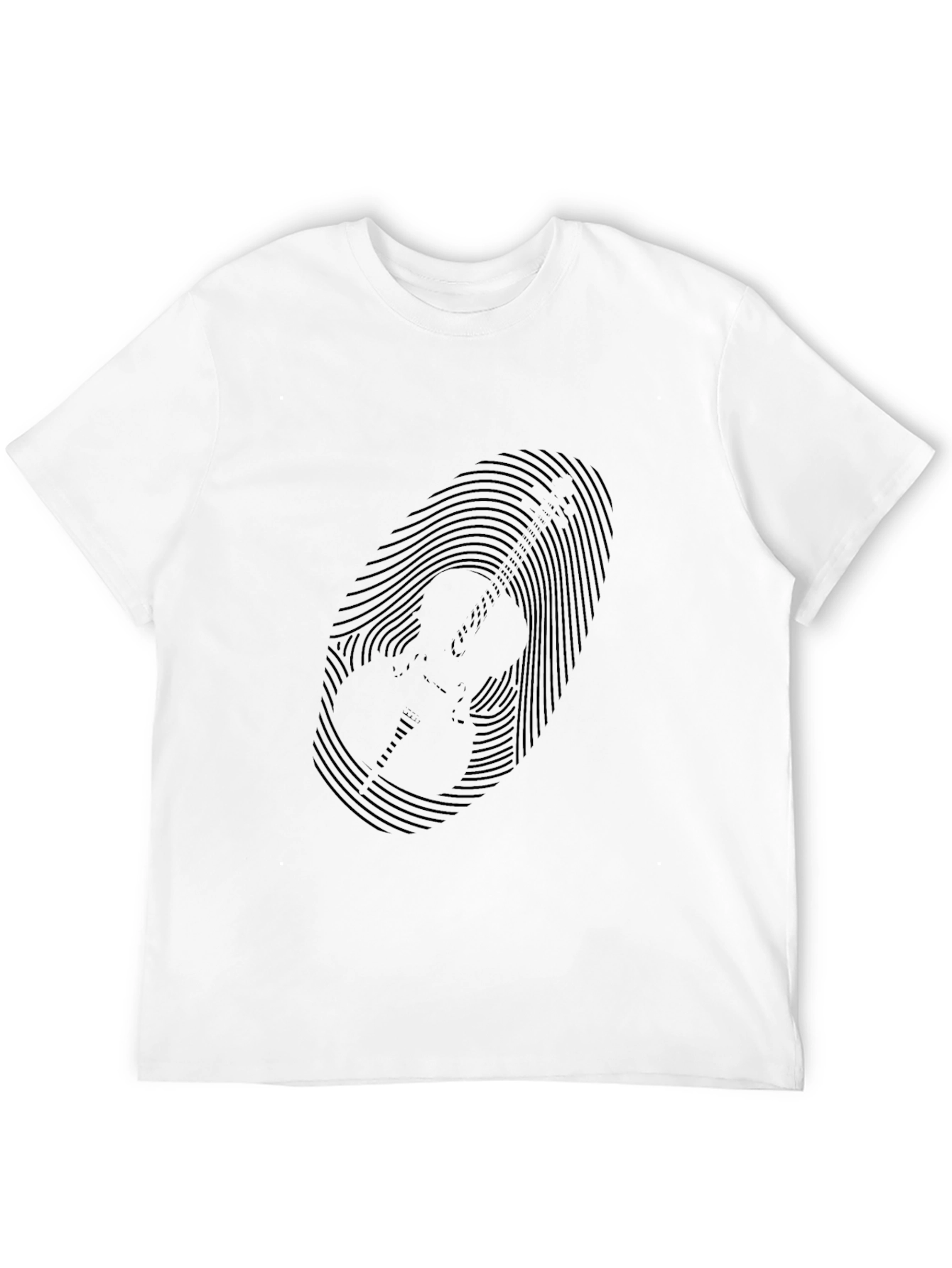 Black Guitar Fingerprint Graphic Tee