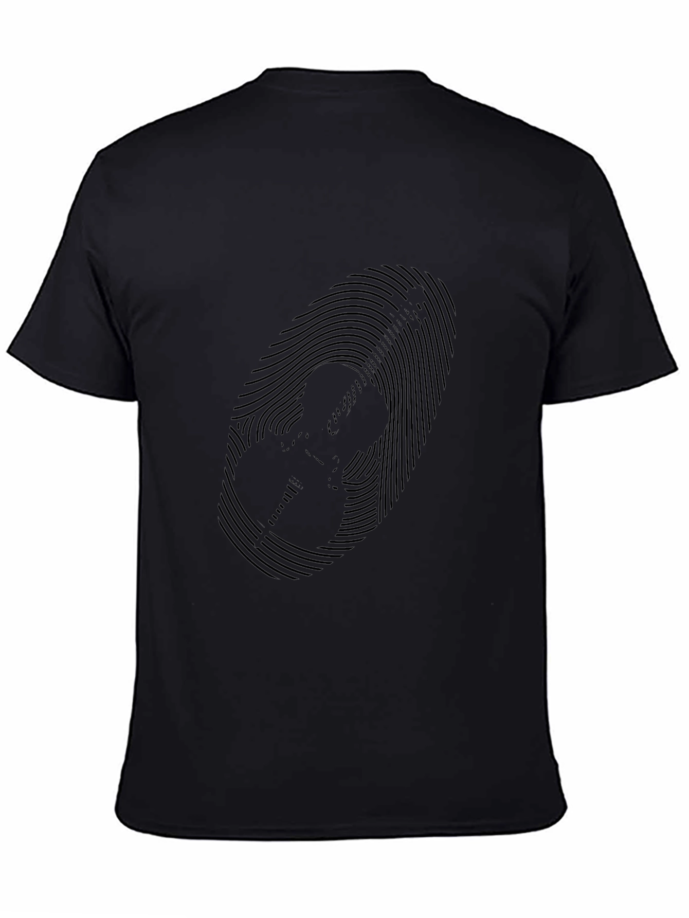 Black Guitar Fingerprint Graphic Tee