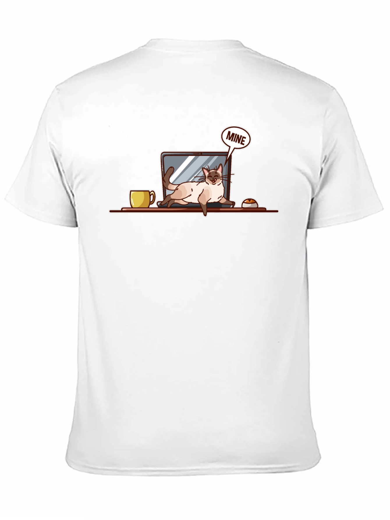 Cat Laptop T-Shirt - Mine Graphic Tee