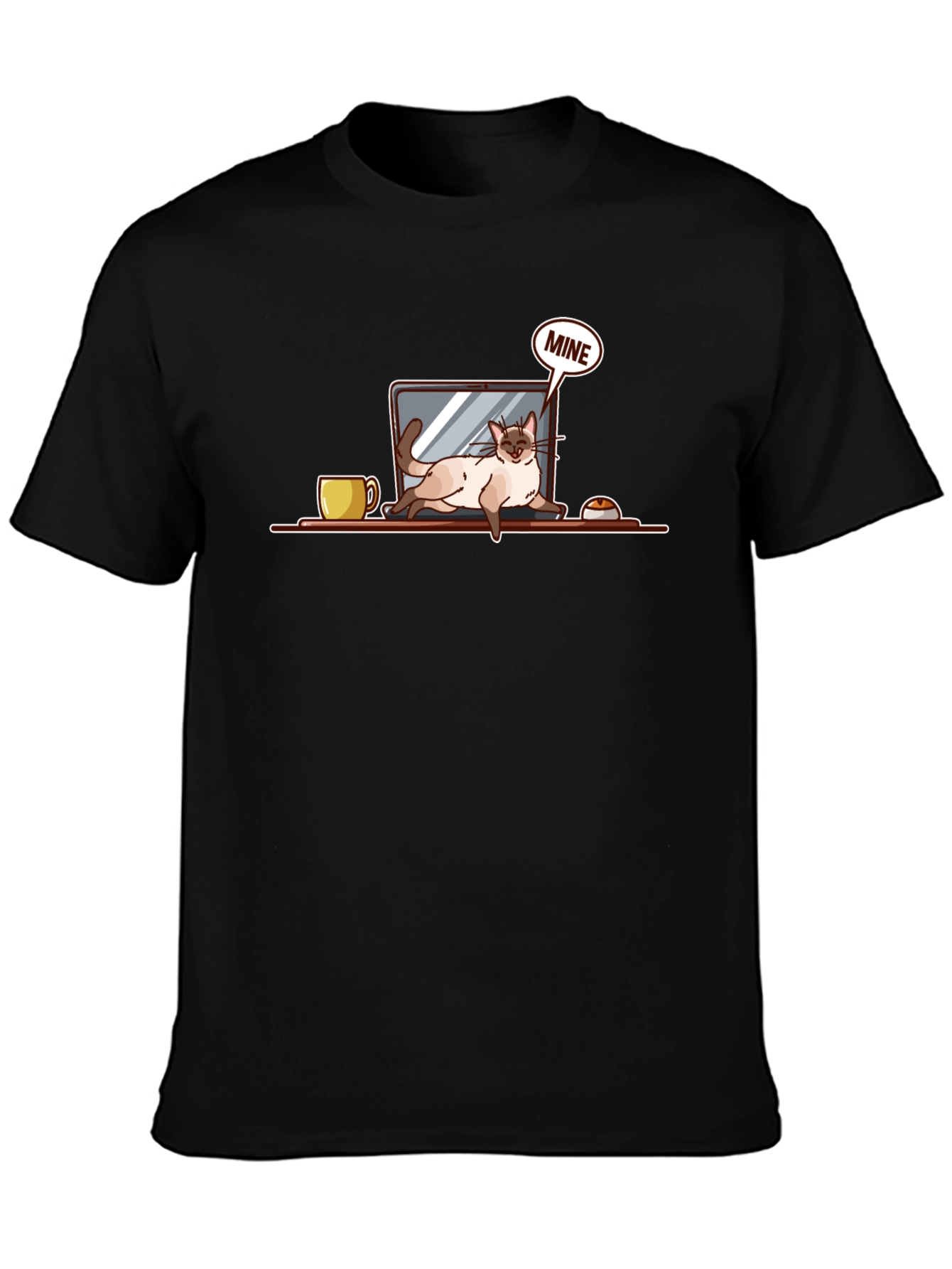 Cat Laptop T-Shirt - Mine Graphic Tee