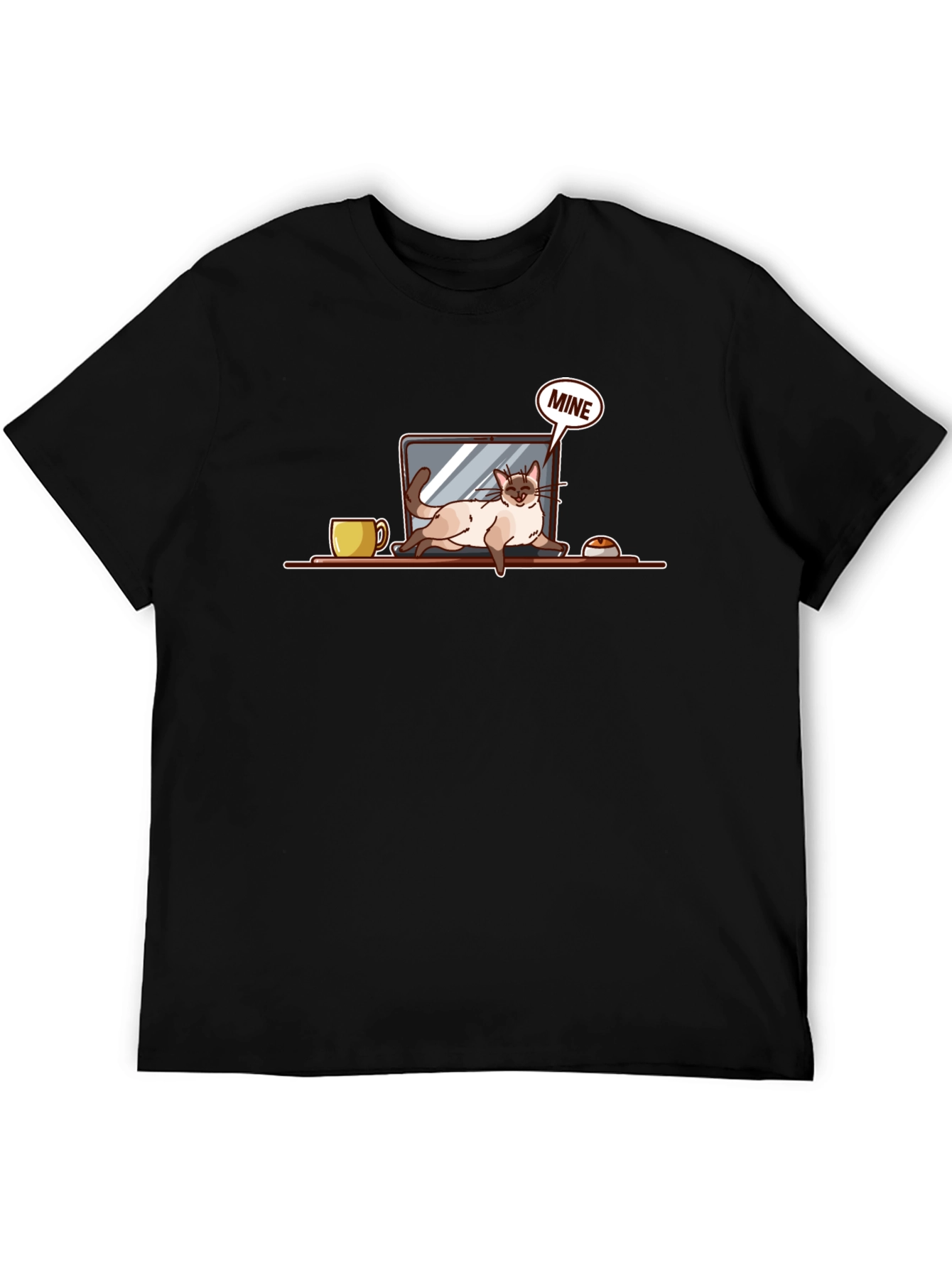 Cat Laptop T-Shirt - Mine Graphic Tee
