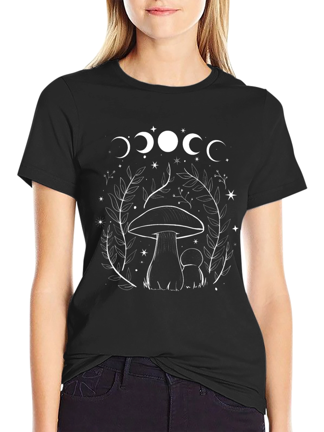 Mushroom Moon Phase Graphic Tee