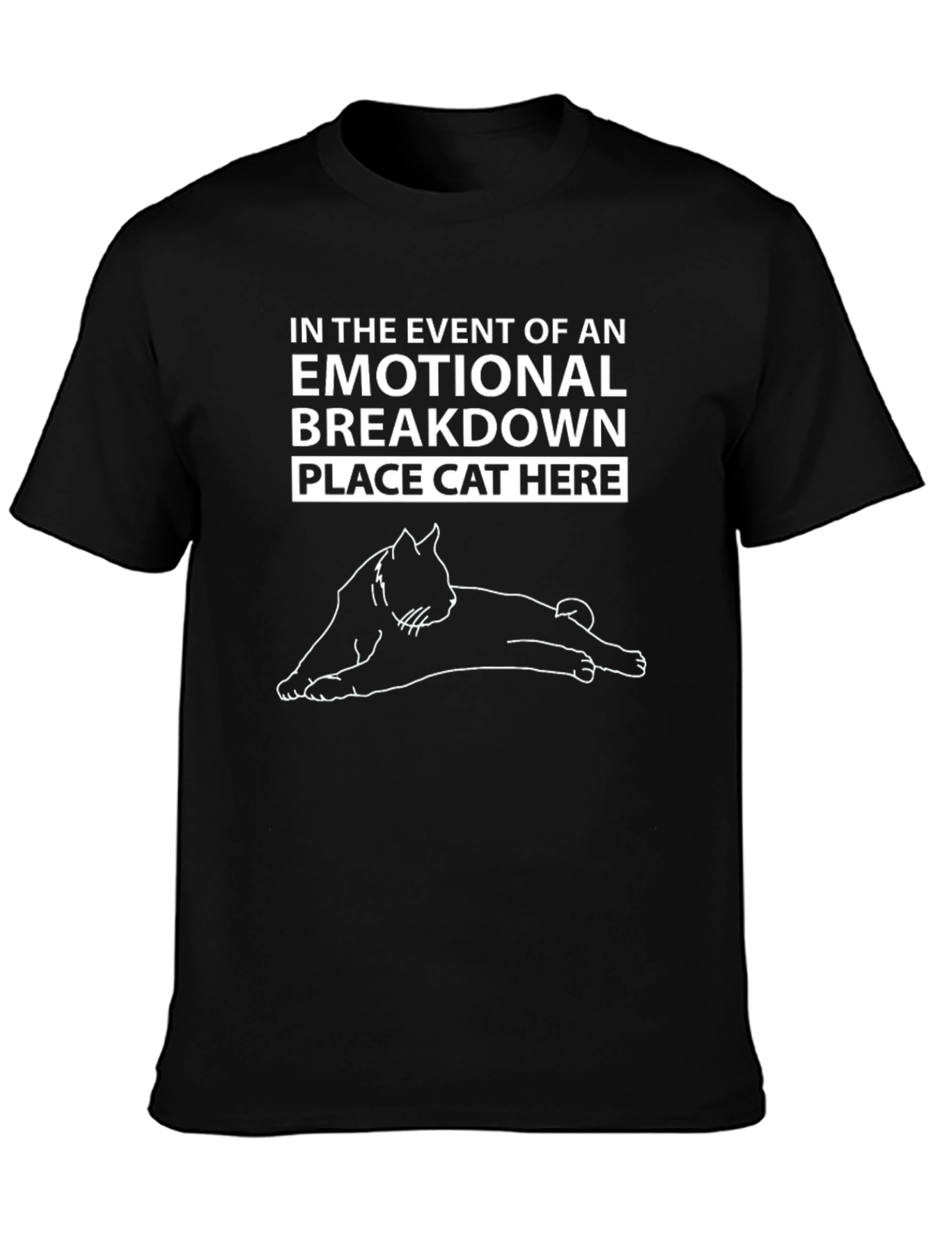 Emotional Support Cat T-Shirt - Black Cotton Tee