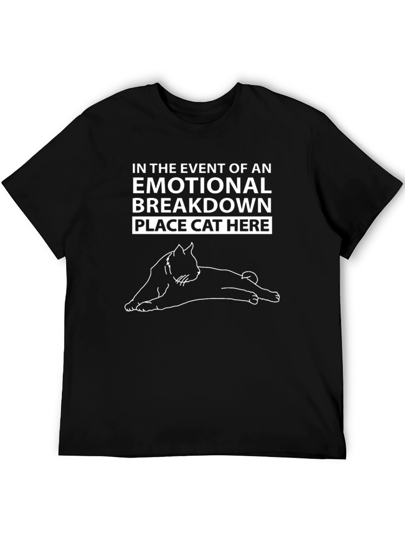 Emotional Support Cat T-Shirt - Black Cotton Tee