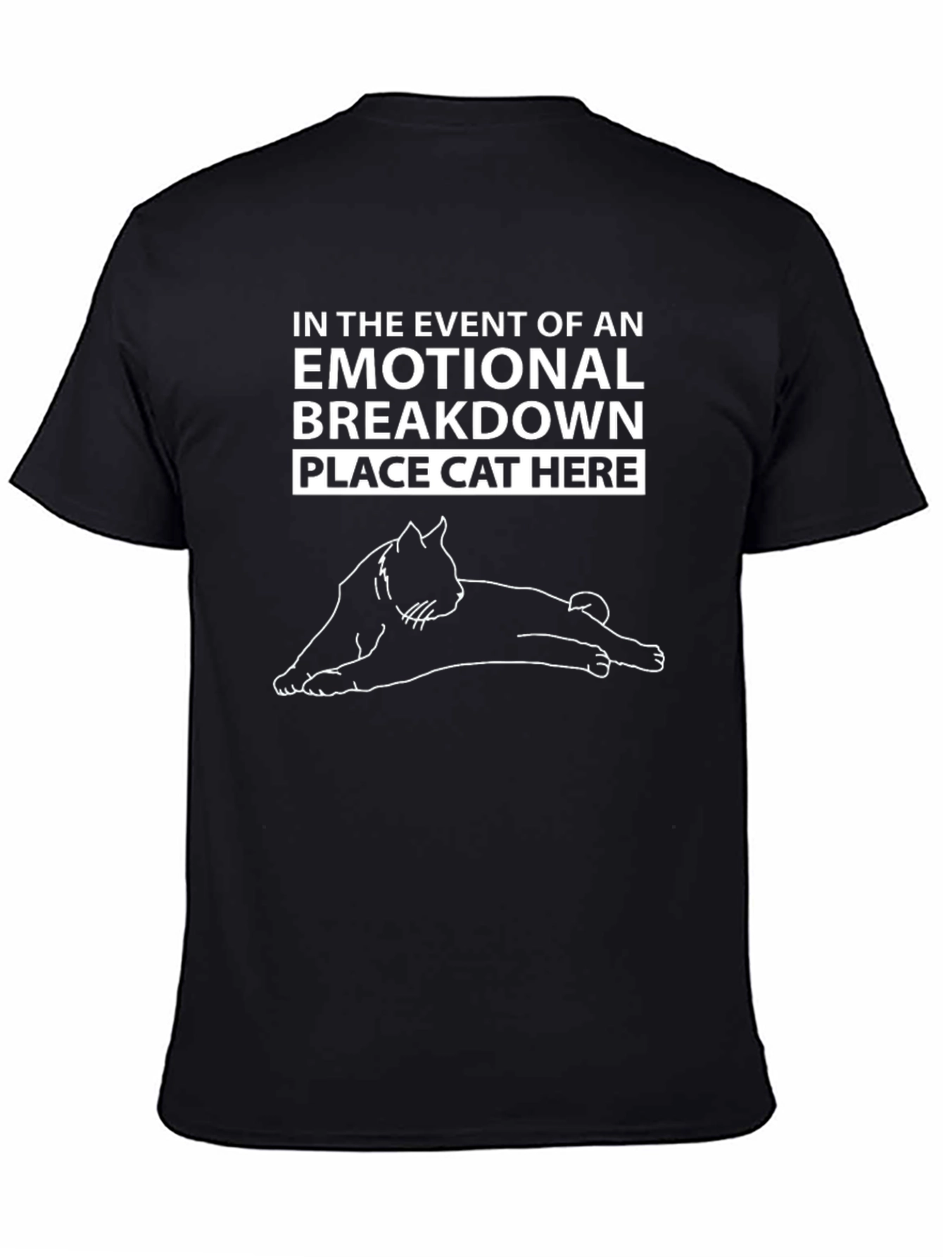 Emotional Support Cat T-Shirt - Black Cotton Tee