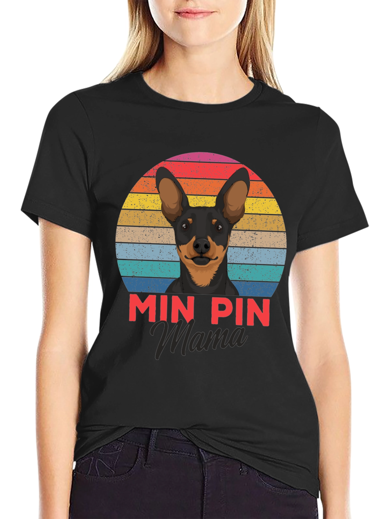 Min Pin Mama Graphic Tee - Dog Lover T-Shirt