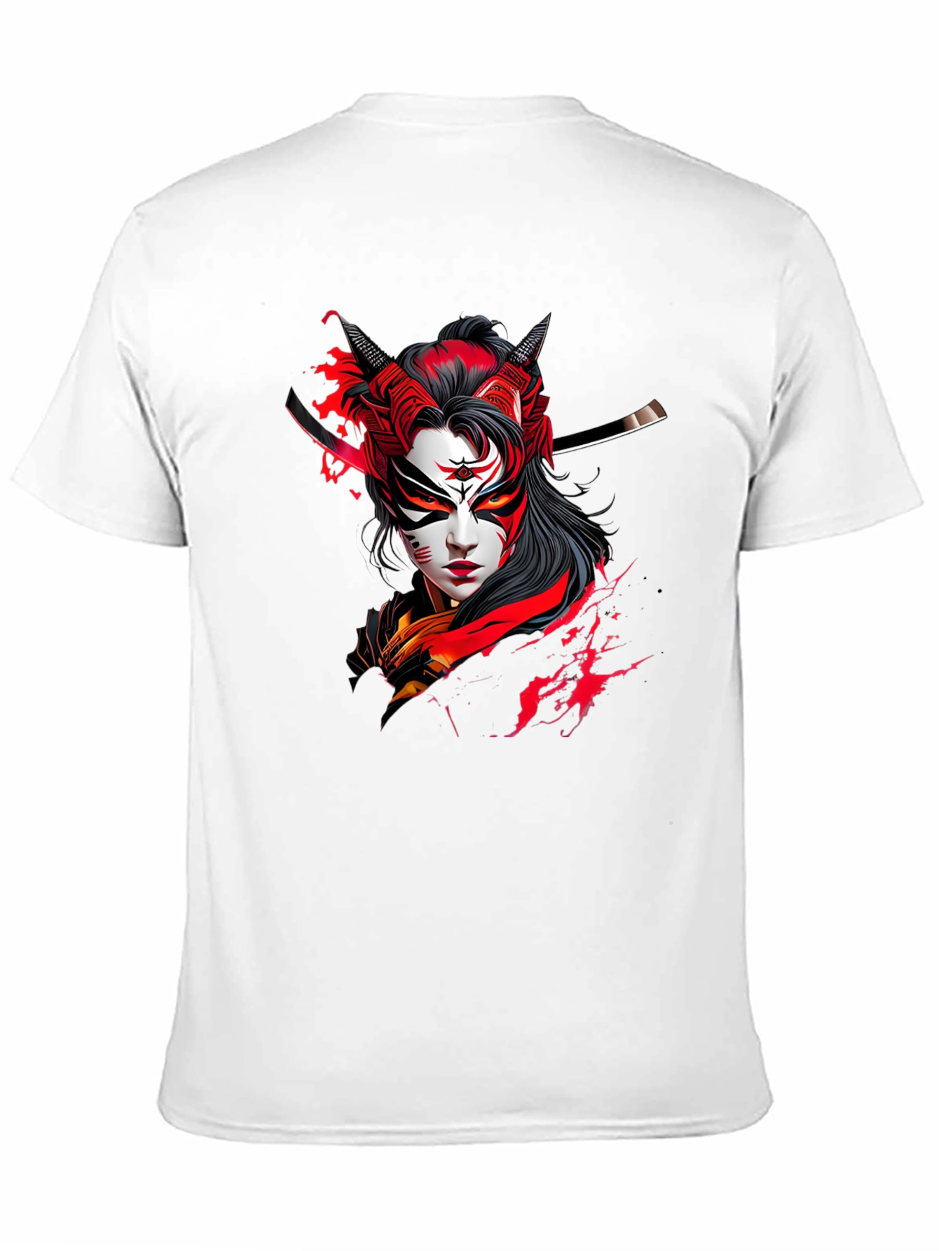 Samurai Graphic Print Black Tee