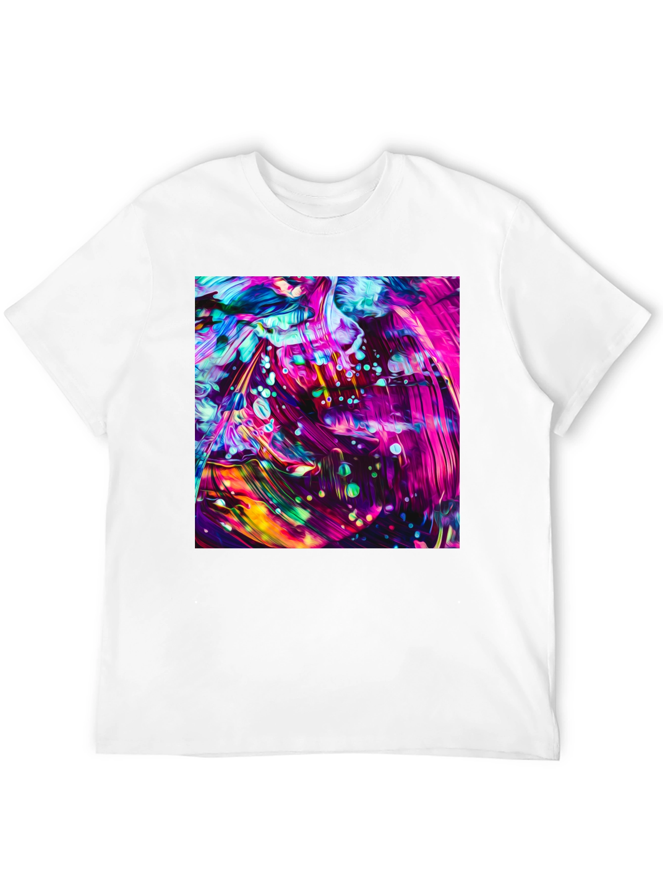 Vivid Abstract Art Graphic Black T-Shirt