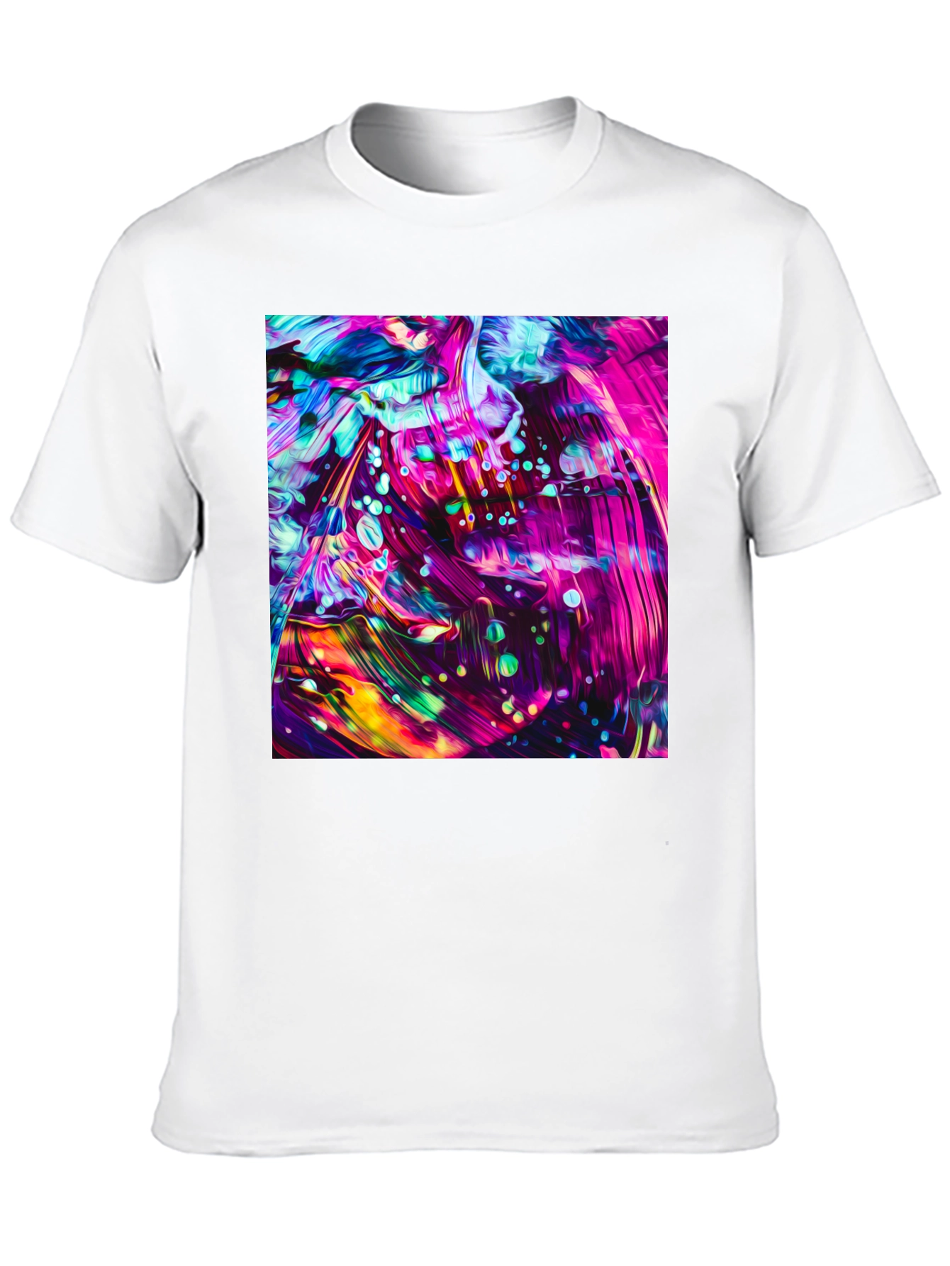 Vivid Abstract Art Graphic Black T-Shirt