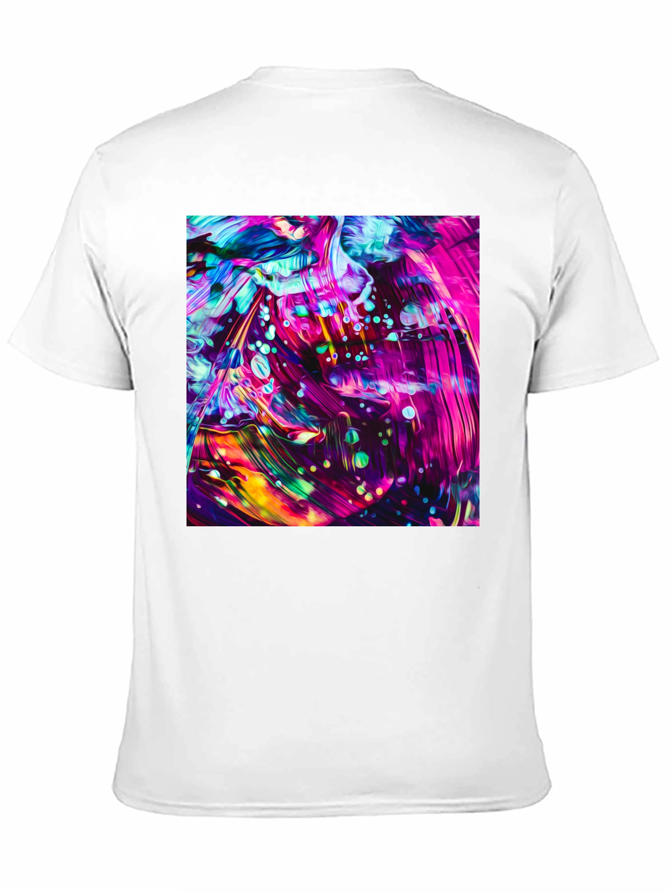 Vivid Abstract Art Graphic Black T-Shirt