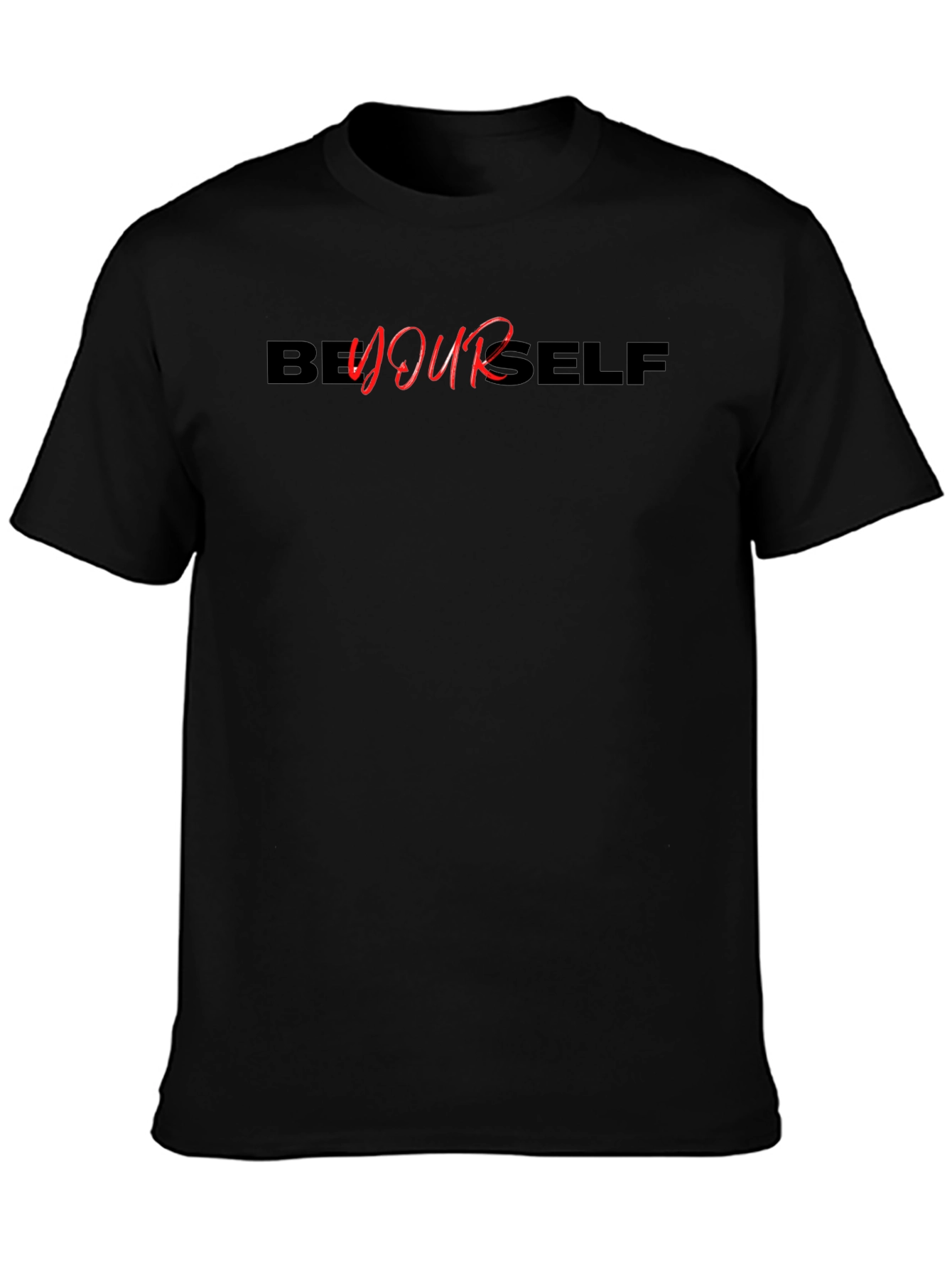 Be Yourself Black Graphic Tee - Motivational T-Shirt