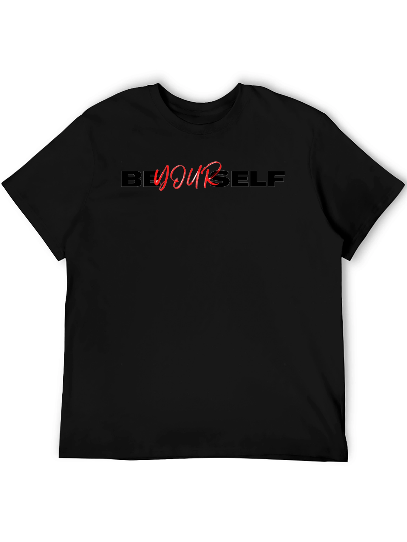 Be Yourself Black Graphic Tee - Motivational T-Shirt