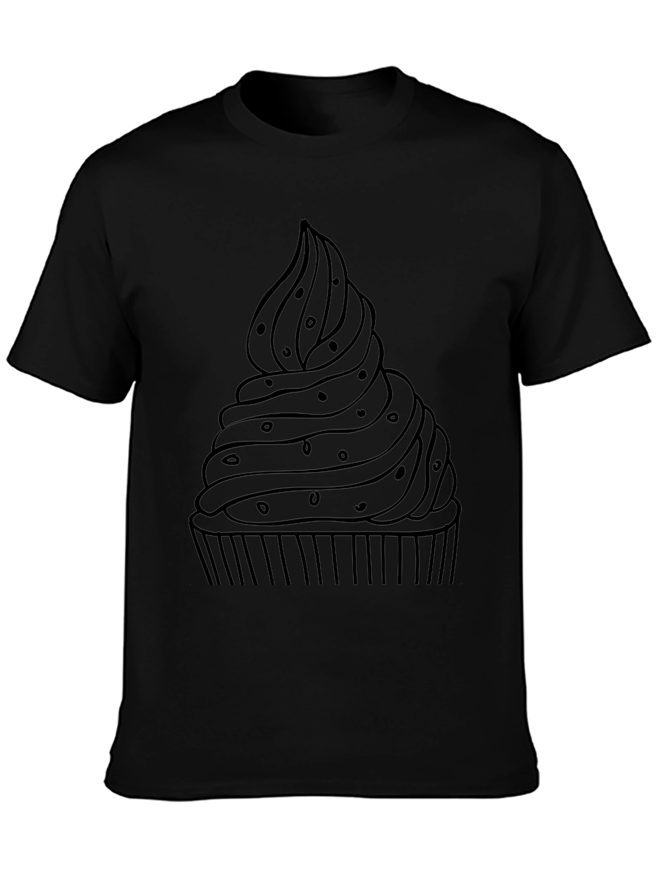 Cupcake Graphic T-Shirt - Casual Black Tee