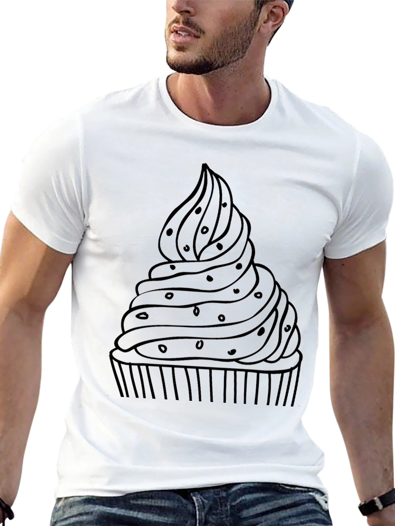 Cupcake Graphic T-Shirt - Casual Black Tee