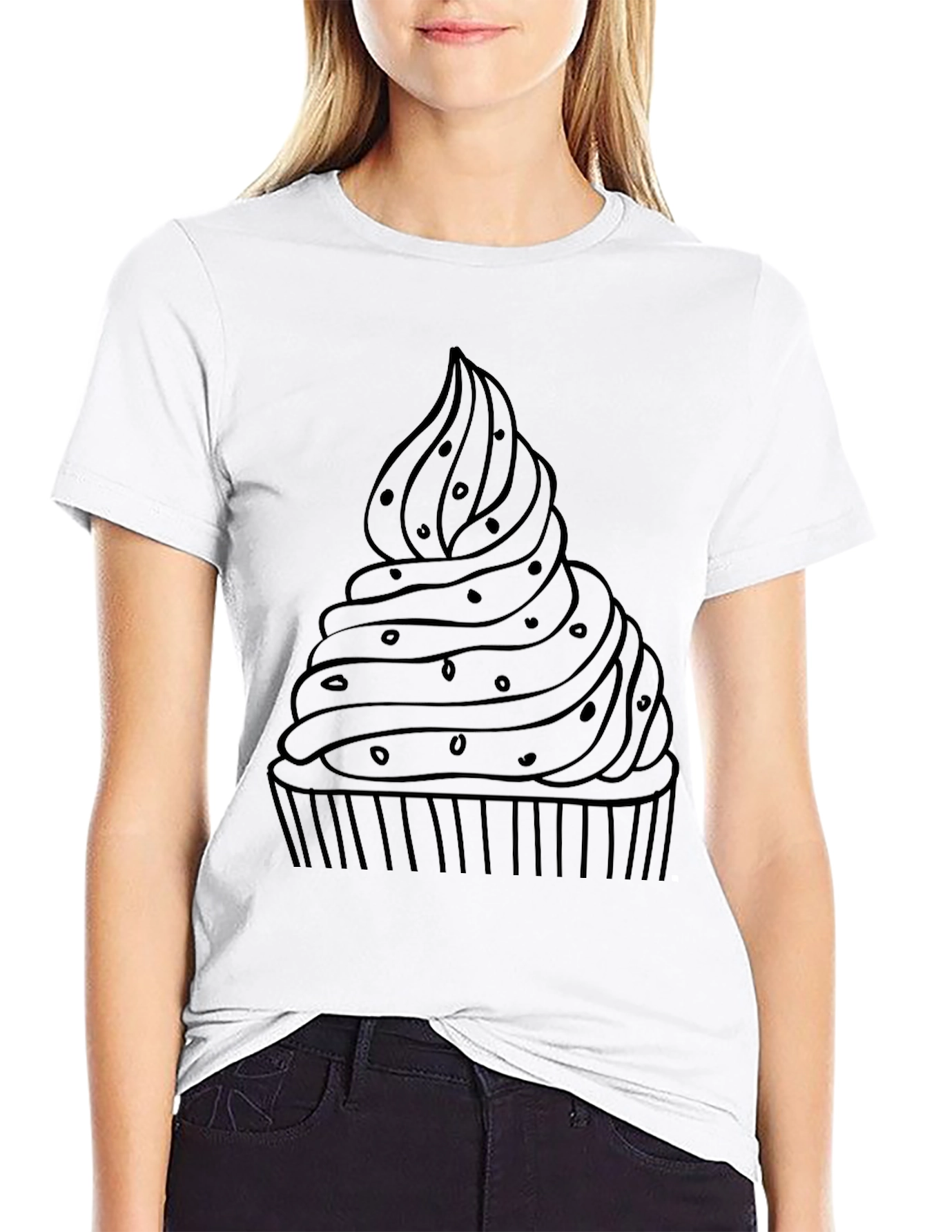 Cupcake Graphic T-Shirt - Casual Black Tee