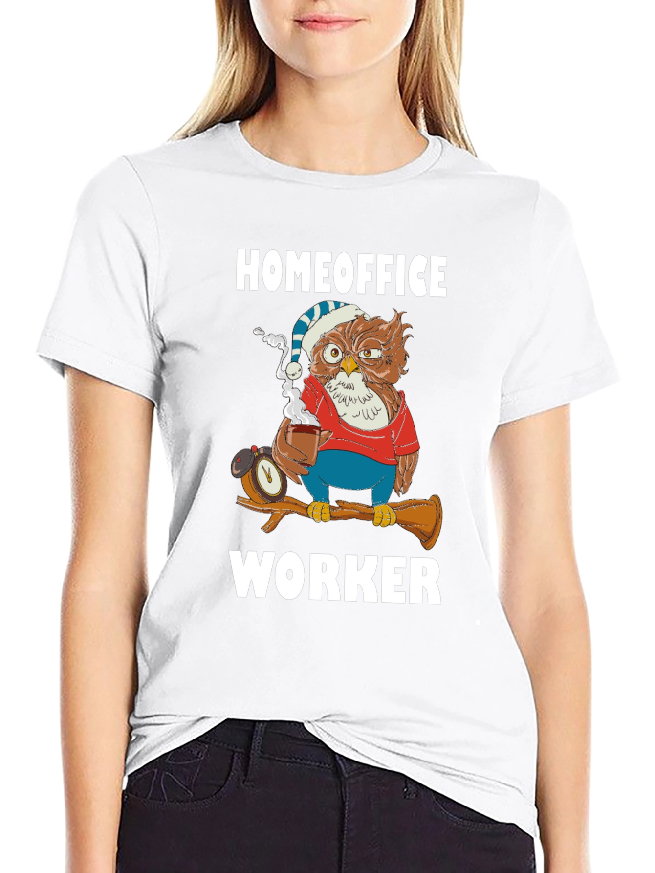 Homeoffice Worker Owl T-Shirt