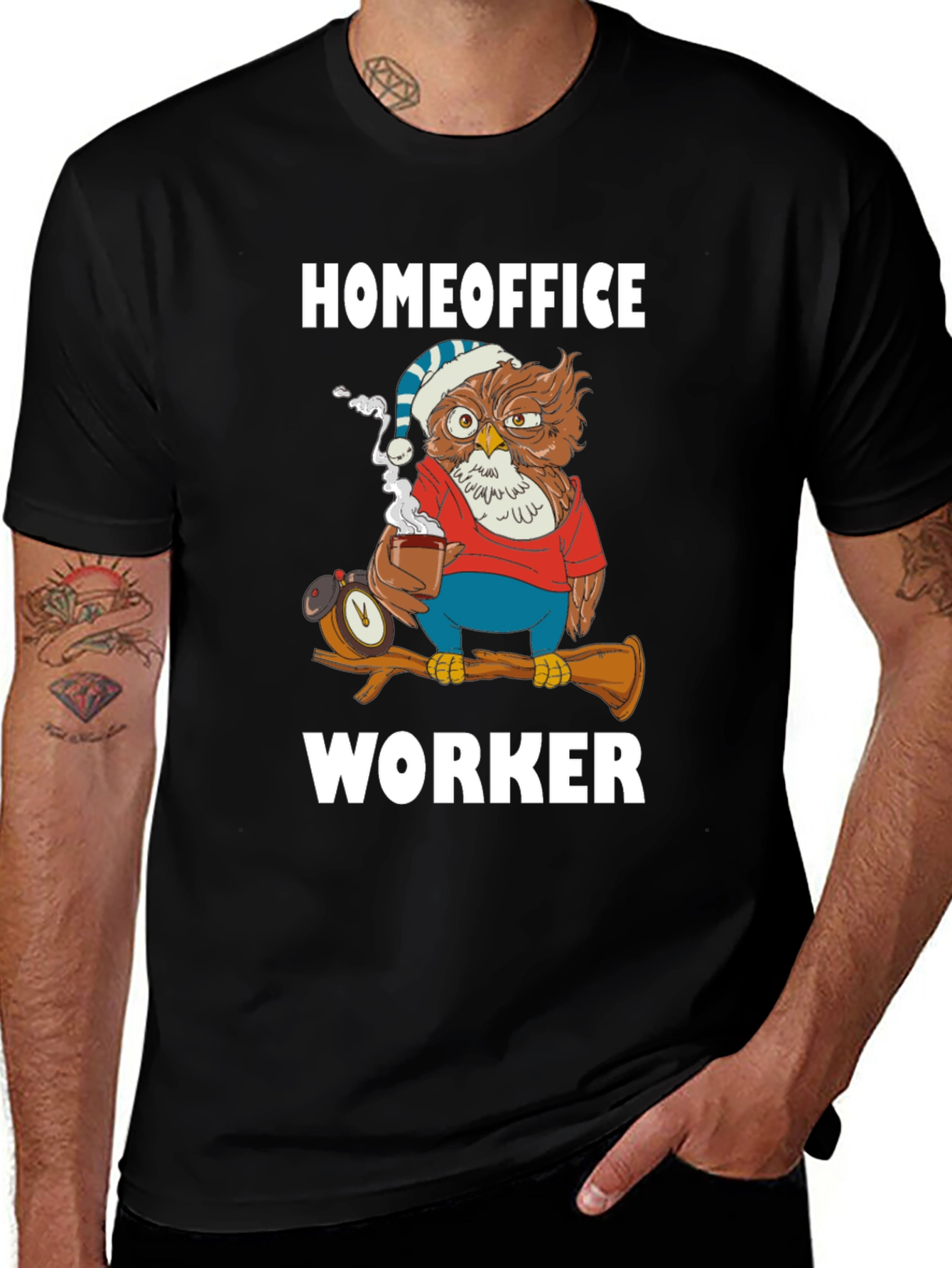Homeoffice Worker Owl T-Shirt