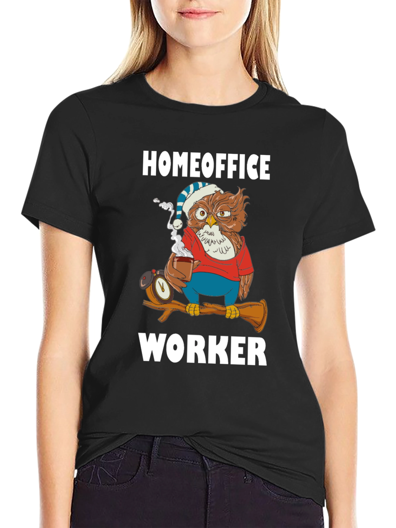 Homeoffice Worker Owl T-Shirt