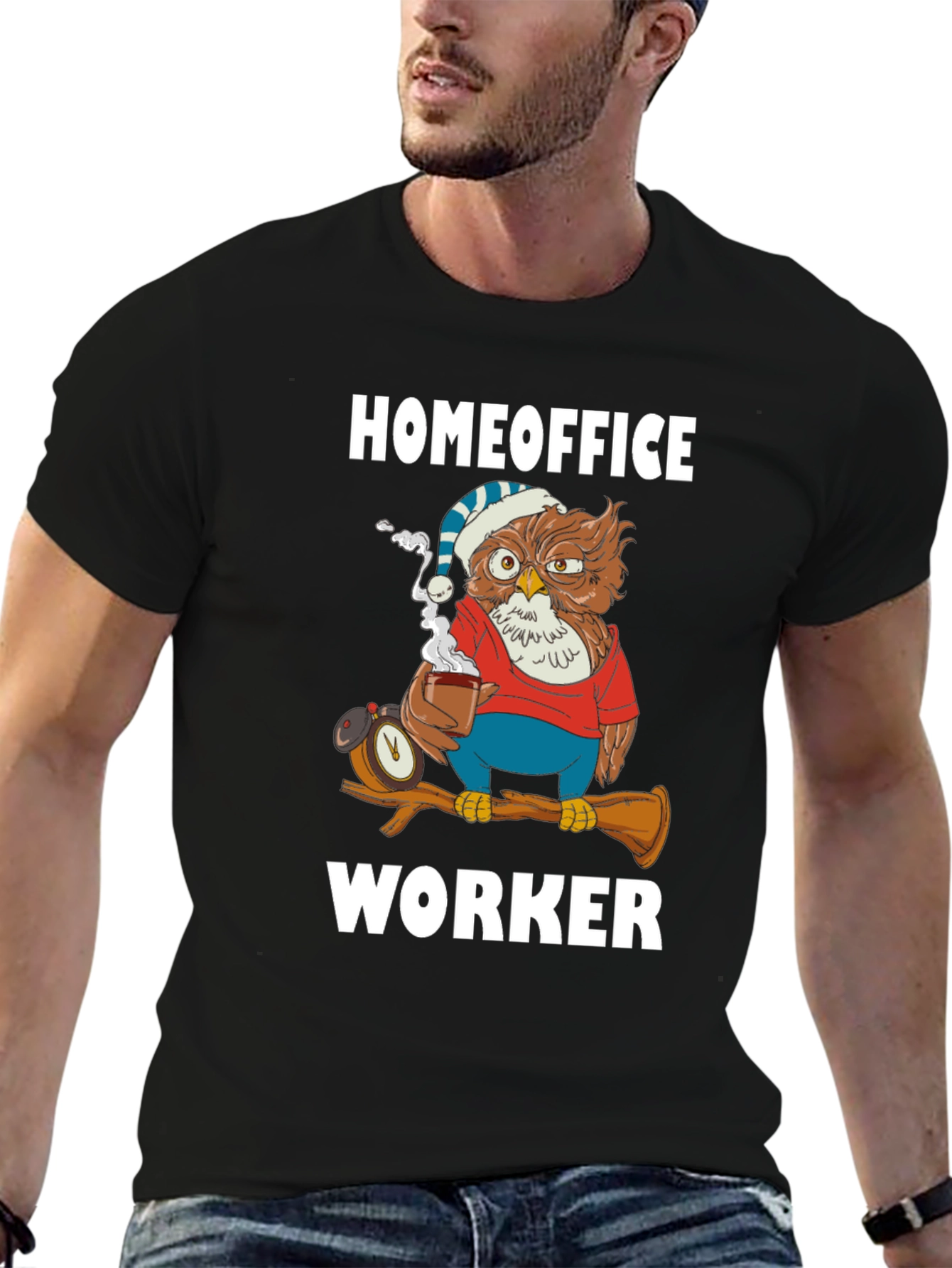 Homeoffice Worker Owl T-Shirt